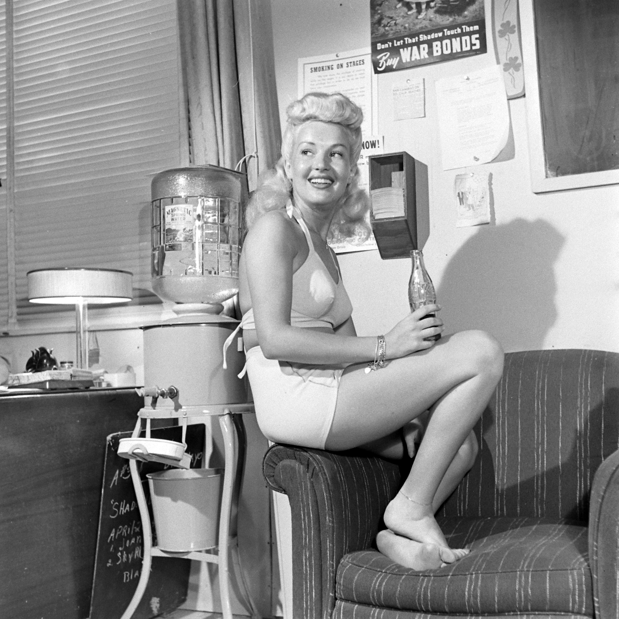 Betty Grable's Hollywood landmark legs, 1943.
