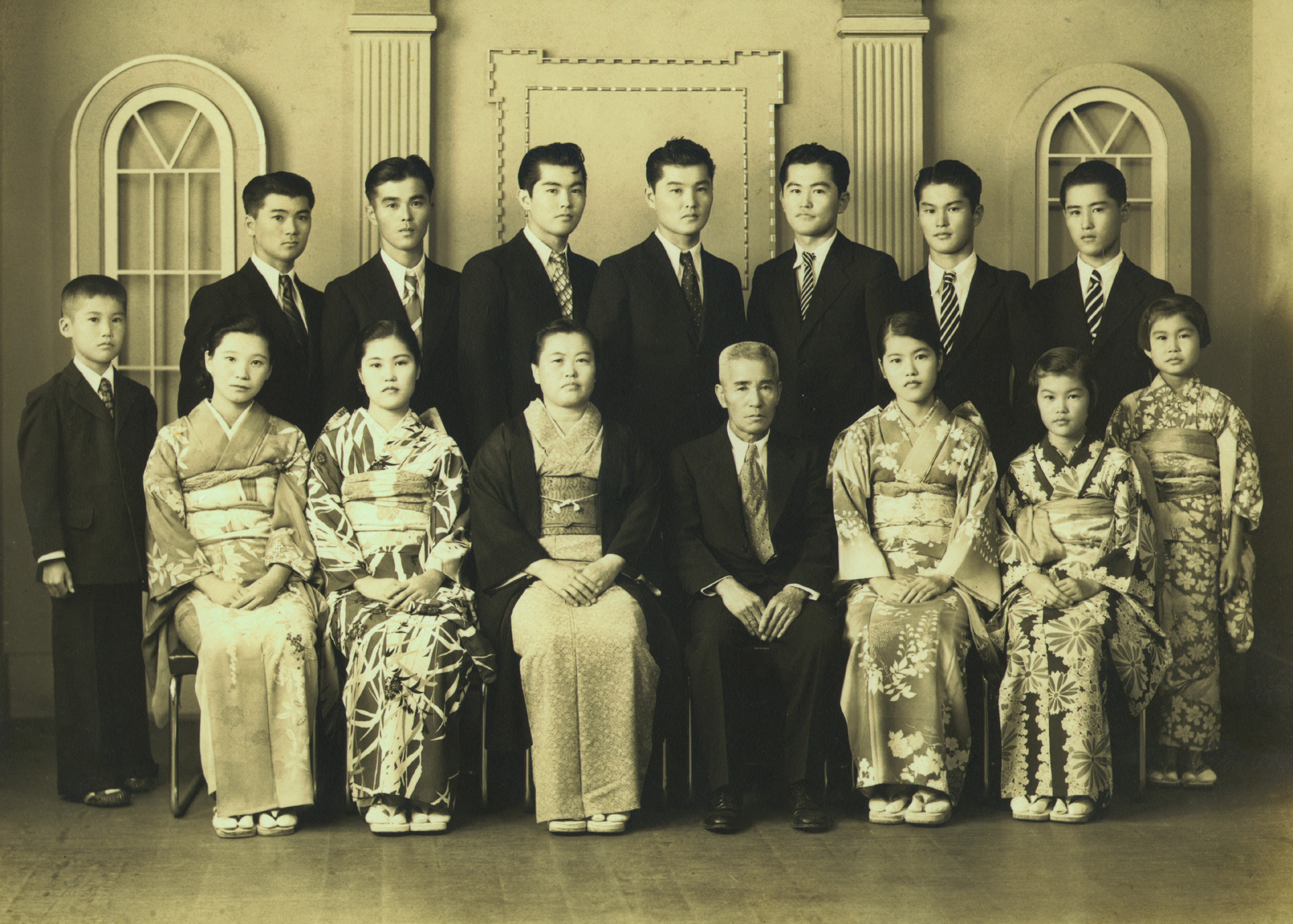 The Oka family in 1938; Walter was the youngest sibling. (Courtesy Walter Oka)