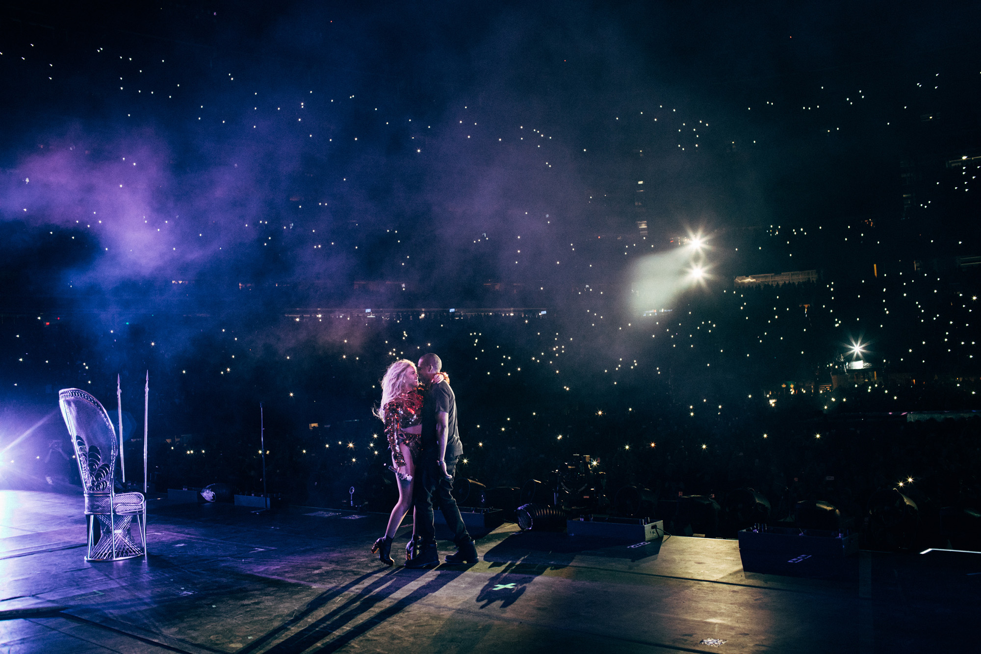 Beyoncé and Jay-Z onstage during the Formation World Tour, East Rutherford, N.J., October 8, 2016.