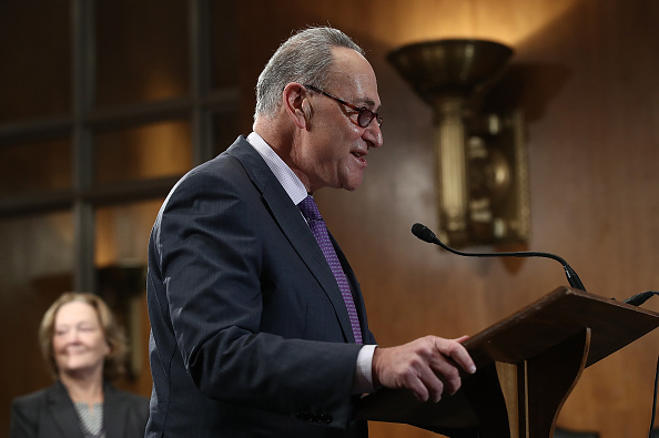 Sen. Chuck Schumer (D-NY), the next Senate Minority Leader, speaks during a press conference December 1, 2016 in Washington, D.C. (Win McNamee—2016 Getty Images)