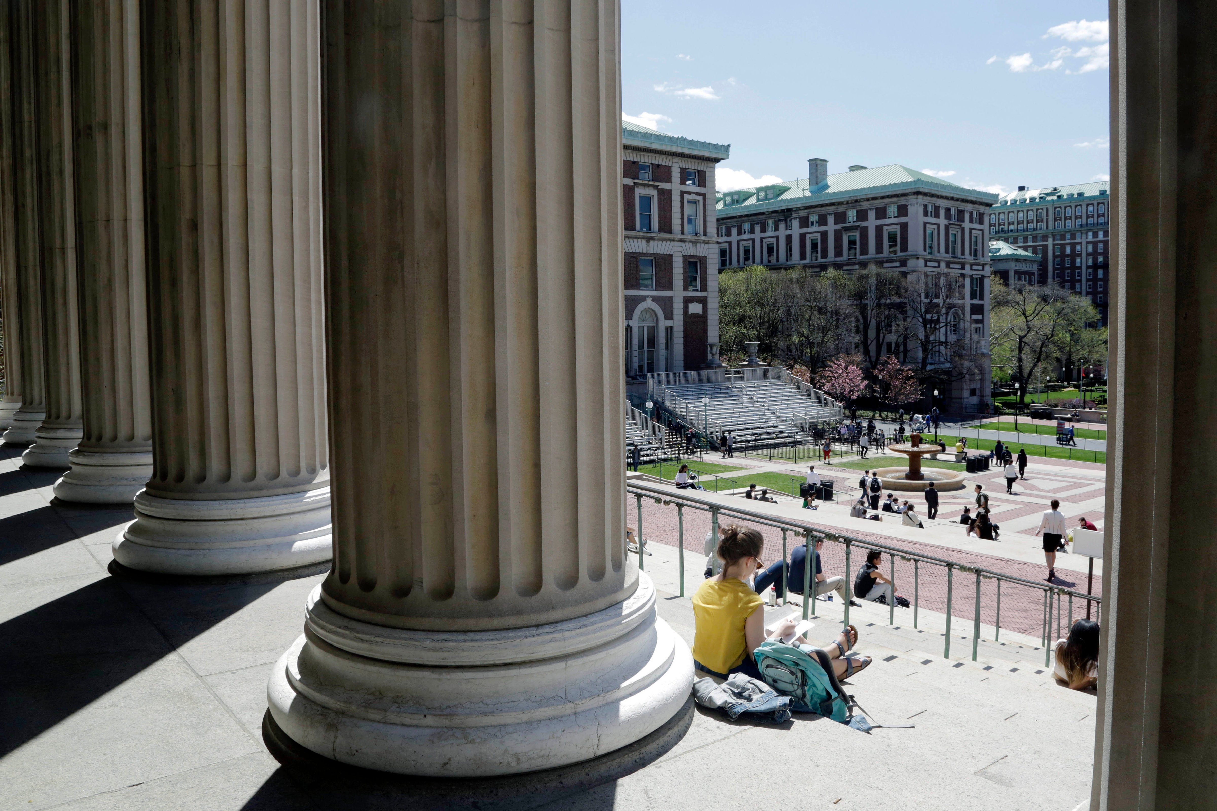 Students at Columbia University in New York, April 29, 2015.