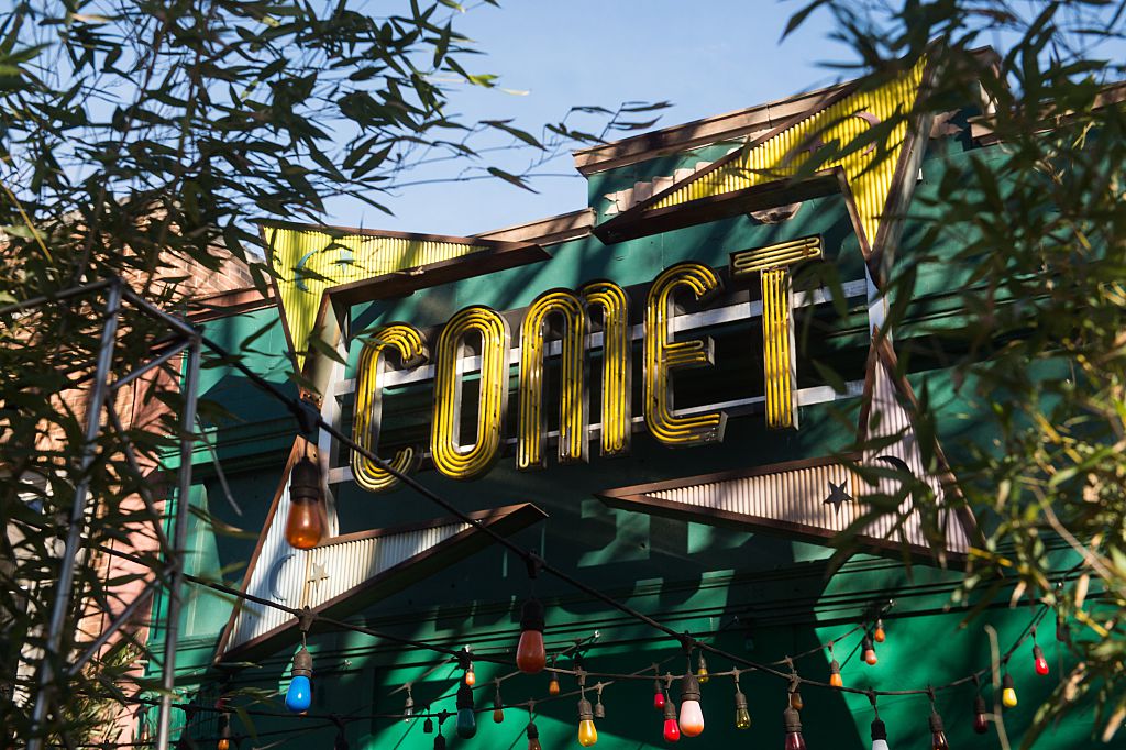 The sign for the Comet Ping Pong restaurant is seen in Washingon, DC, on December 5, 2016. (Nicholas Kamm—AFP/Getty Images)