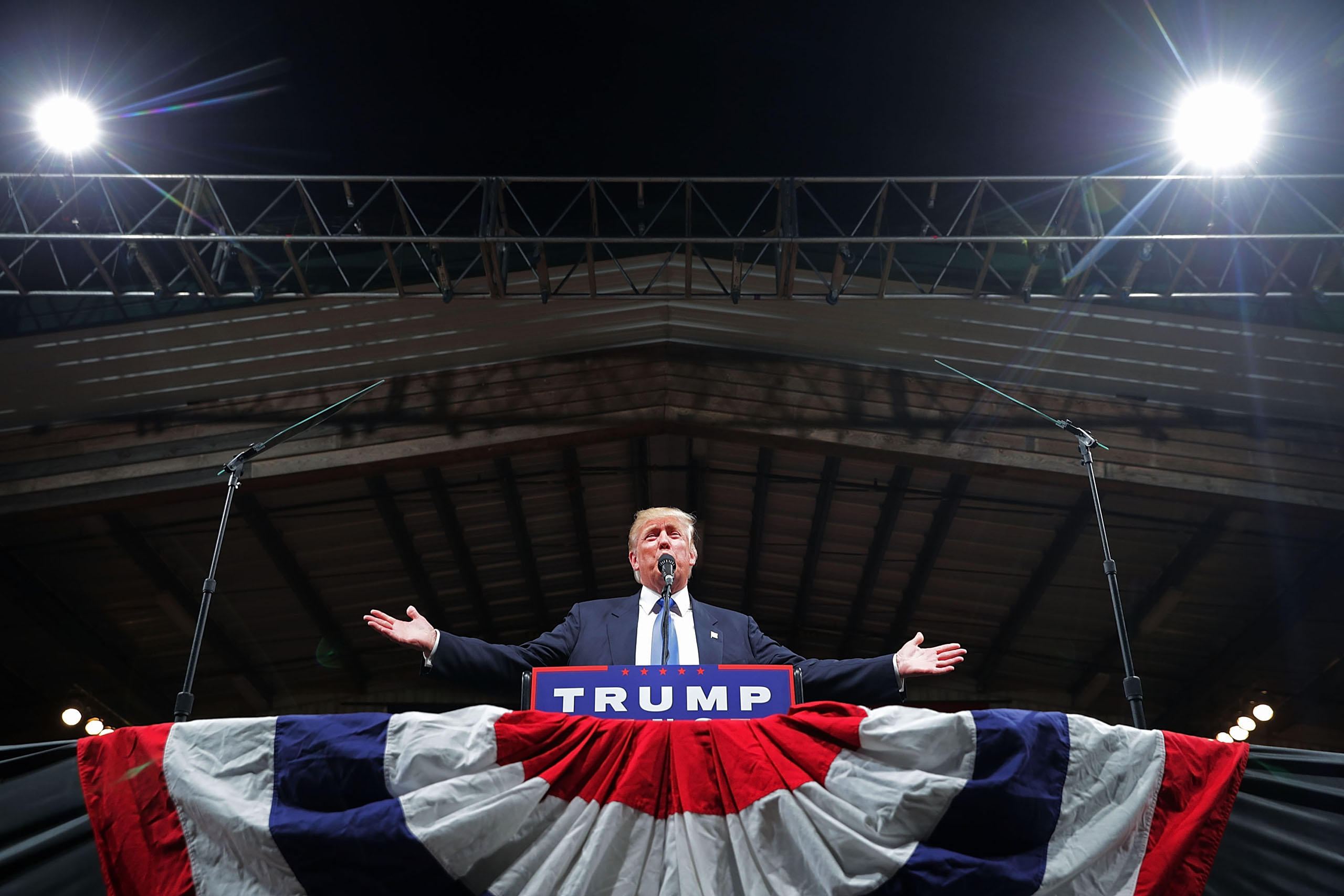 Donald Trump addresses a campaign rally at The Farm on November 3, 2016 in Selma, North Carolina. (Chip Somodevilla—Getty Images)