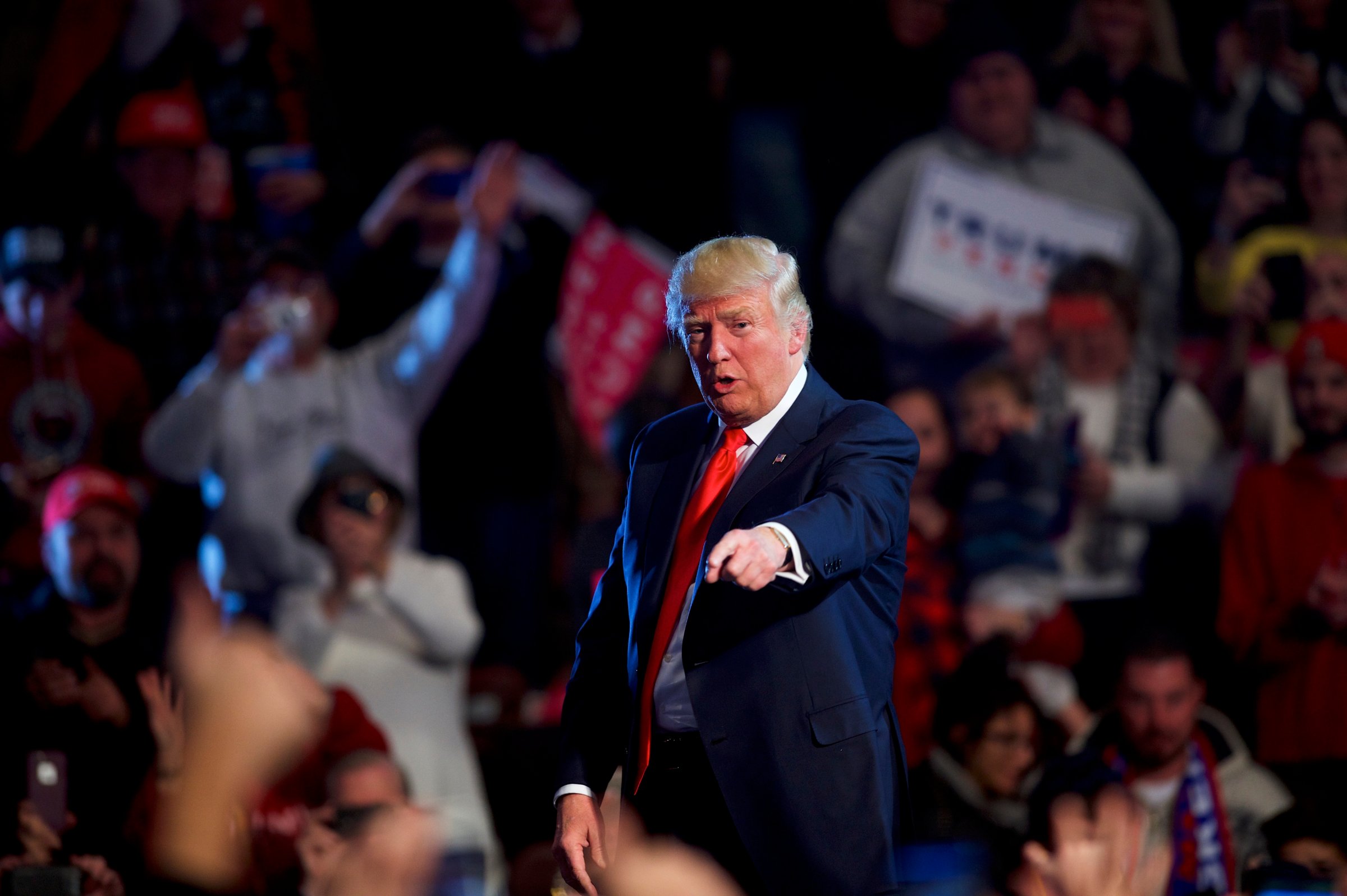 Donald Trump Continues His Election Victory Tour In Hershey, Pennsylvania