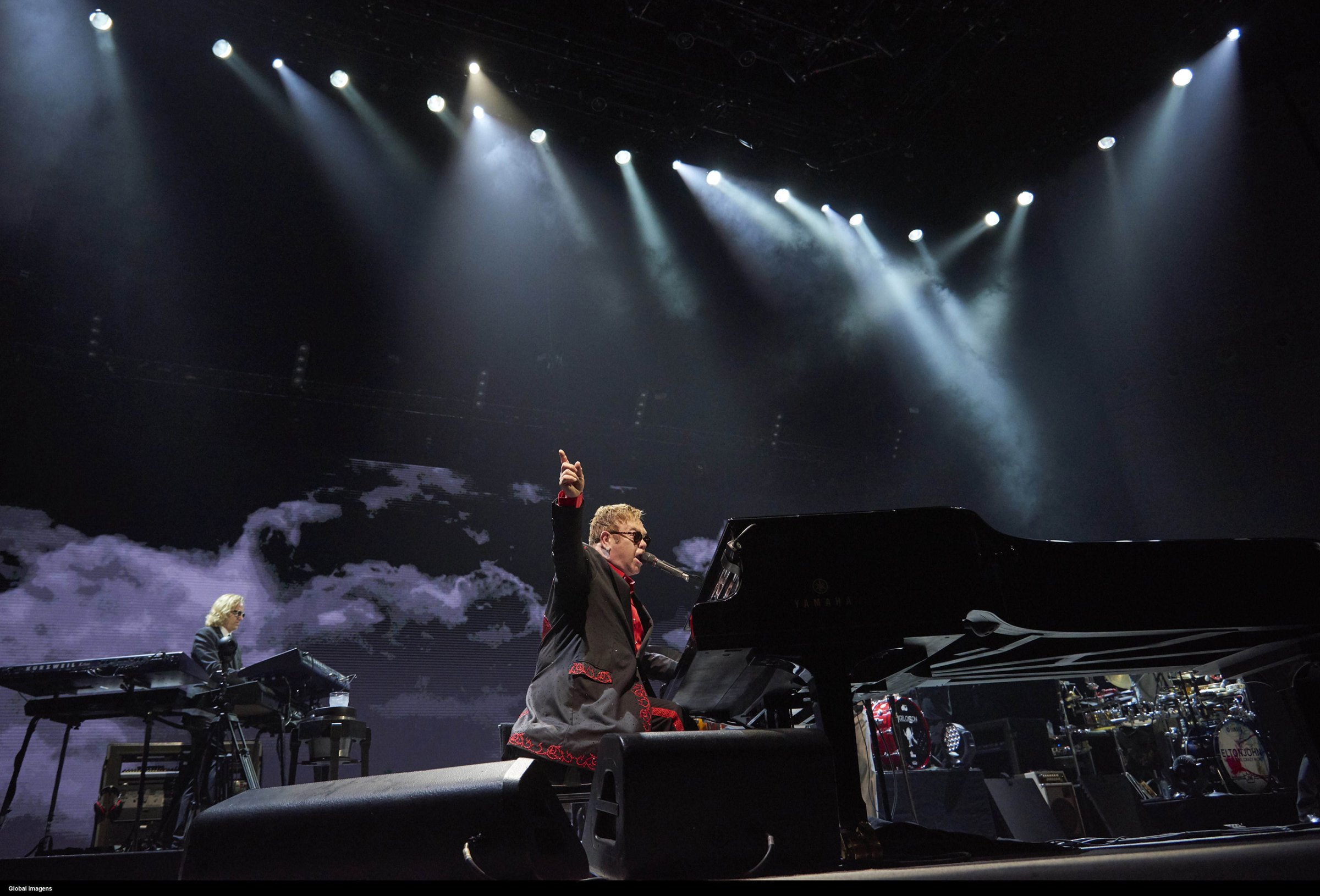 Elton John in concert in Meo Arena in Lisbon, Portugal on Dec. 11, 2016.