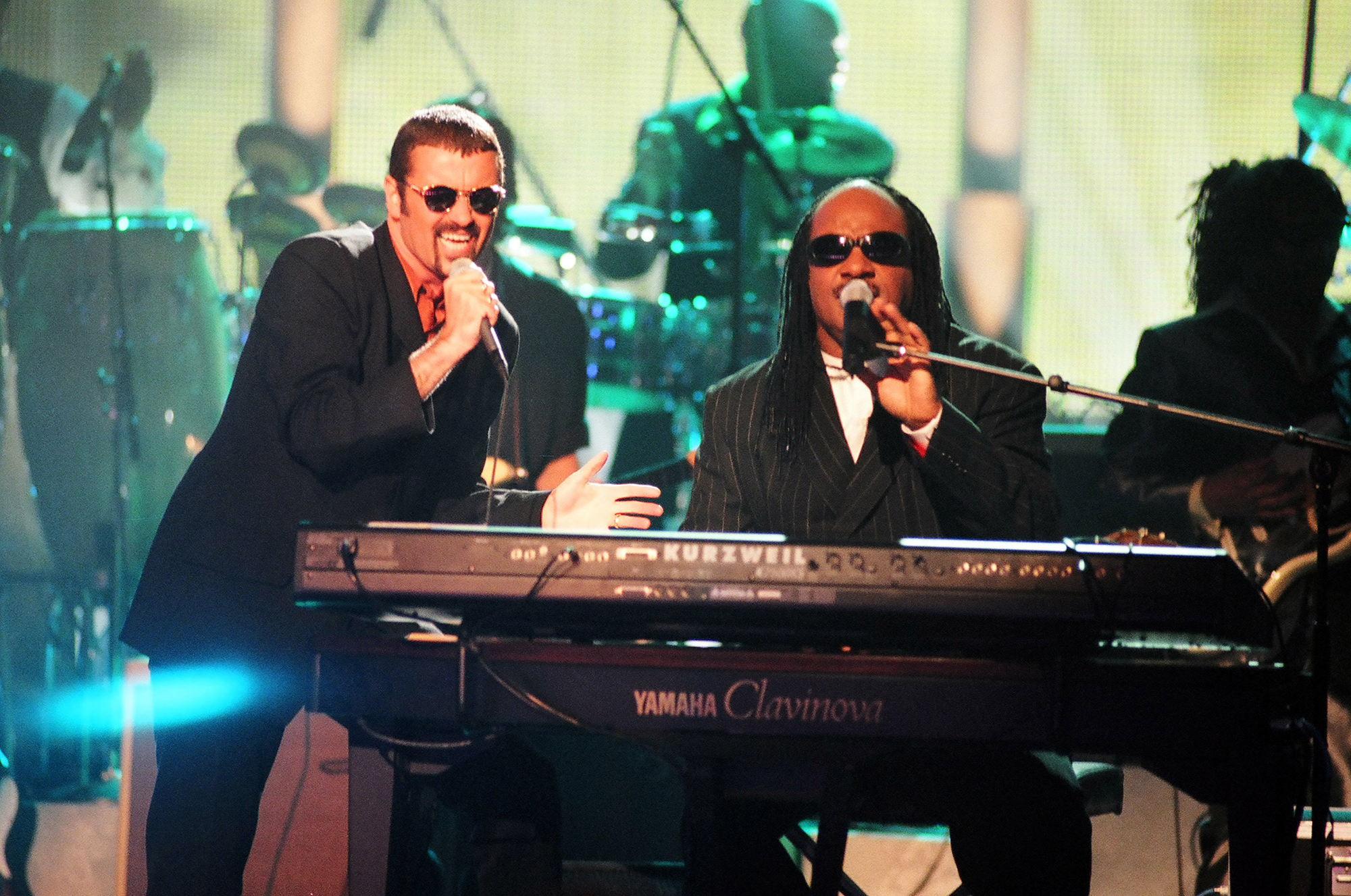 George Michael and Stevie Wonder perform during the 1997 VH1 Honors in Los Angeles, on Sept. 6, 1997.