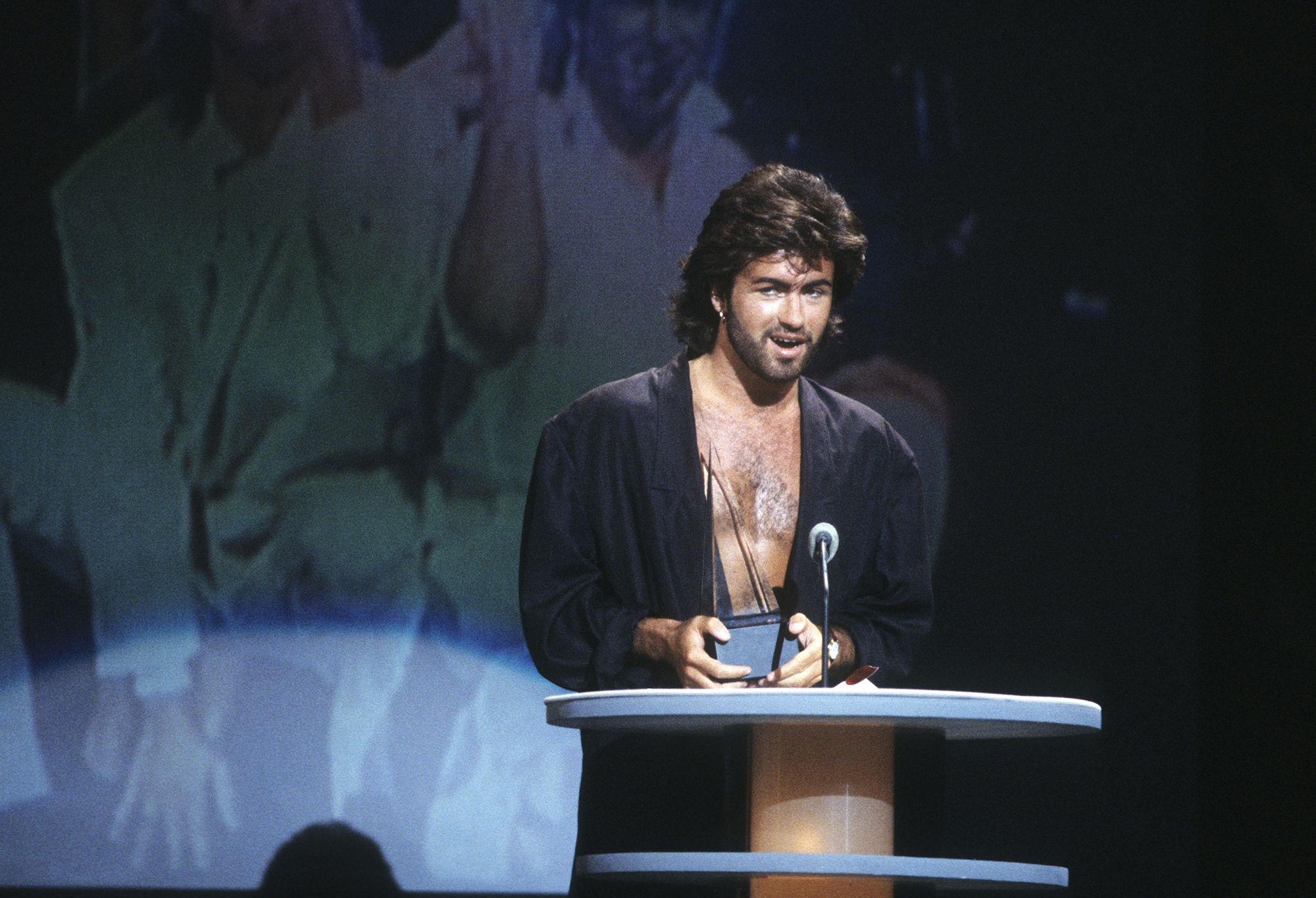 George Michael at the American Music Awards, on Jan. 27, 1986.