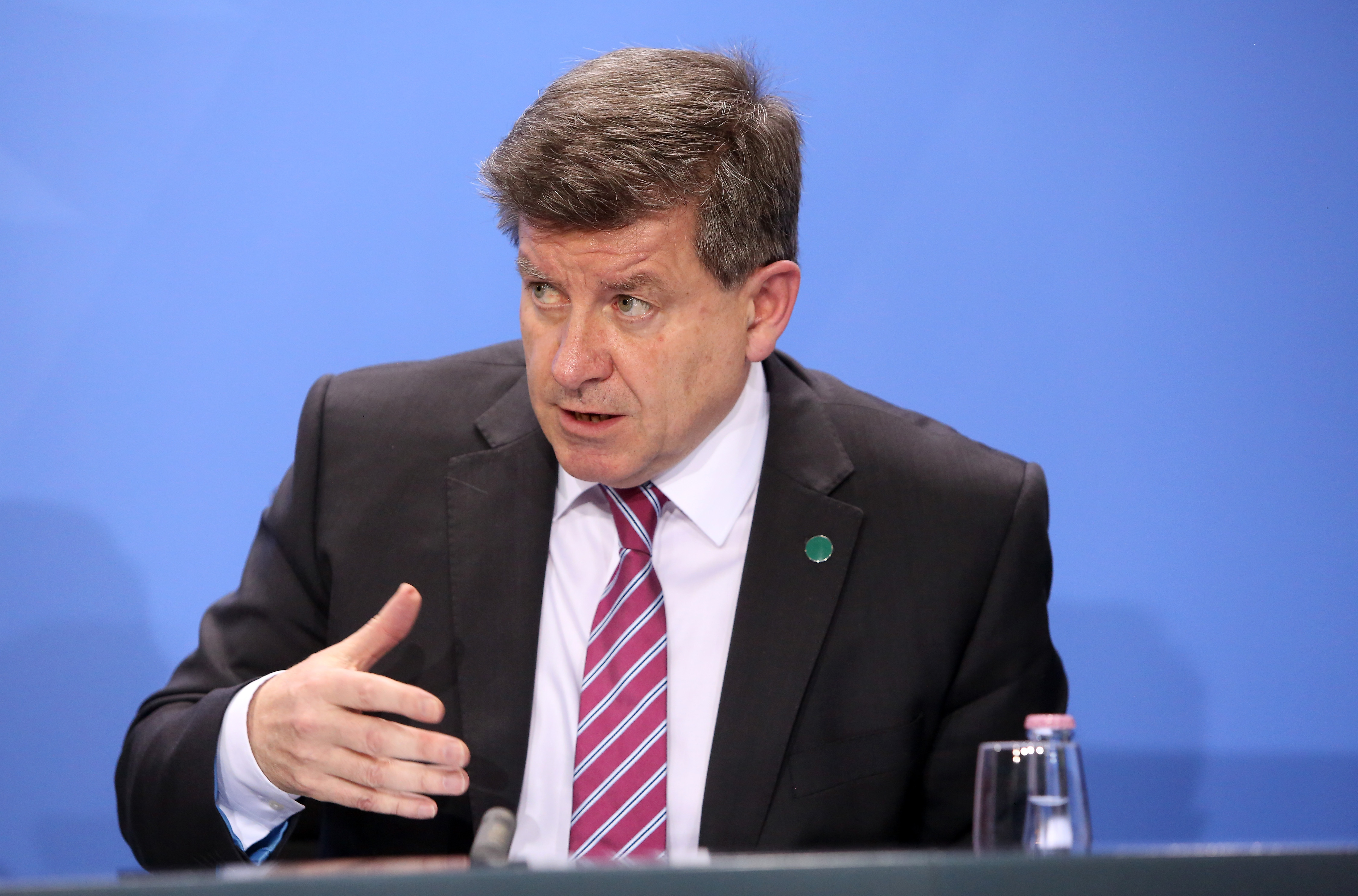 Guy Ryder, general secretary of the World Labour Organisation, attends a press conference on April 5, 2016 in Berlin, Germany.  Ryder spoke about the changing structure of work at the Fortune TIME Global Forum on Dec. 2. (Adam Berry—Getty Images)