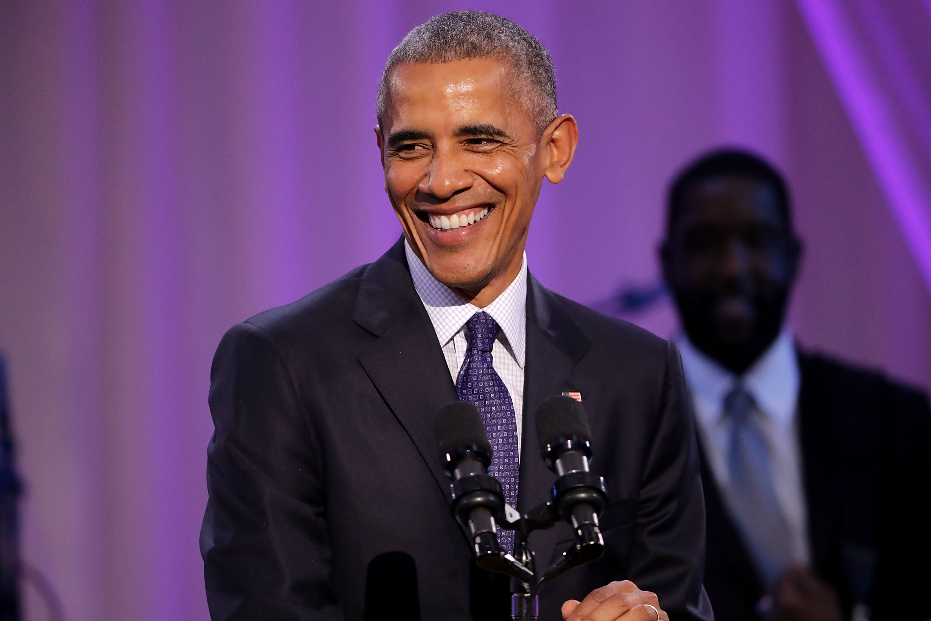 President Barack Obama during the BET's <i>Love and Happiness: A Musical Experience</i> on the South Lawn of the White House on Oct. 21, 2016, in Washington, D.C. (Chip Somodevilla—Getty Images)