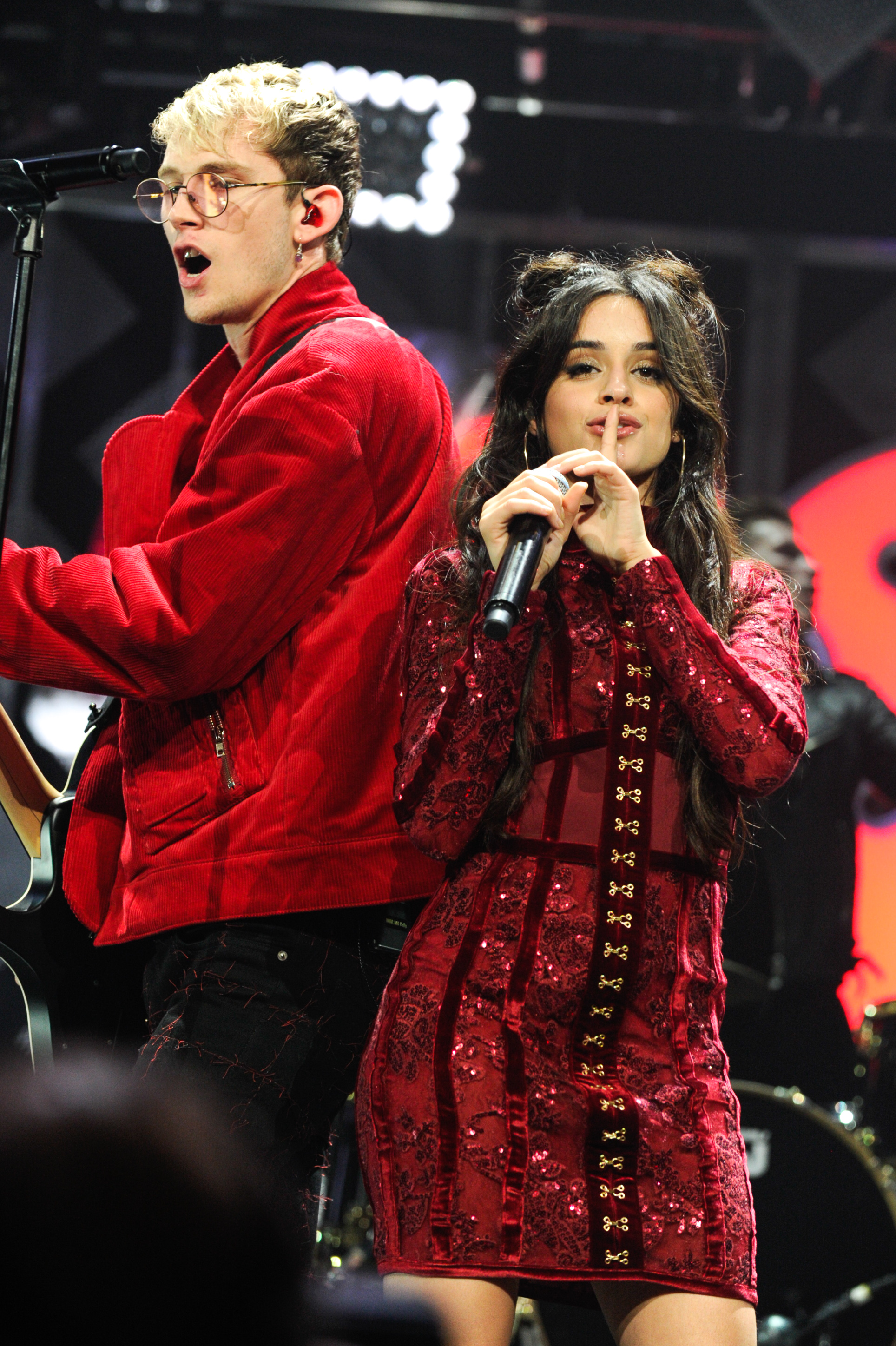 Machine Gun Kelly and Camila Cabello of Fifth Harmony perform on stage during the Y100's iHeartRadio Jingle Ball 2016 at BB&amp;T Center on December 18, 2016 in Sunrise, Florida. Sergi Alexander&mdash;FilmMagic (Sergi Alexander&mdash;FilmMagic)