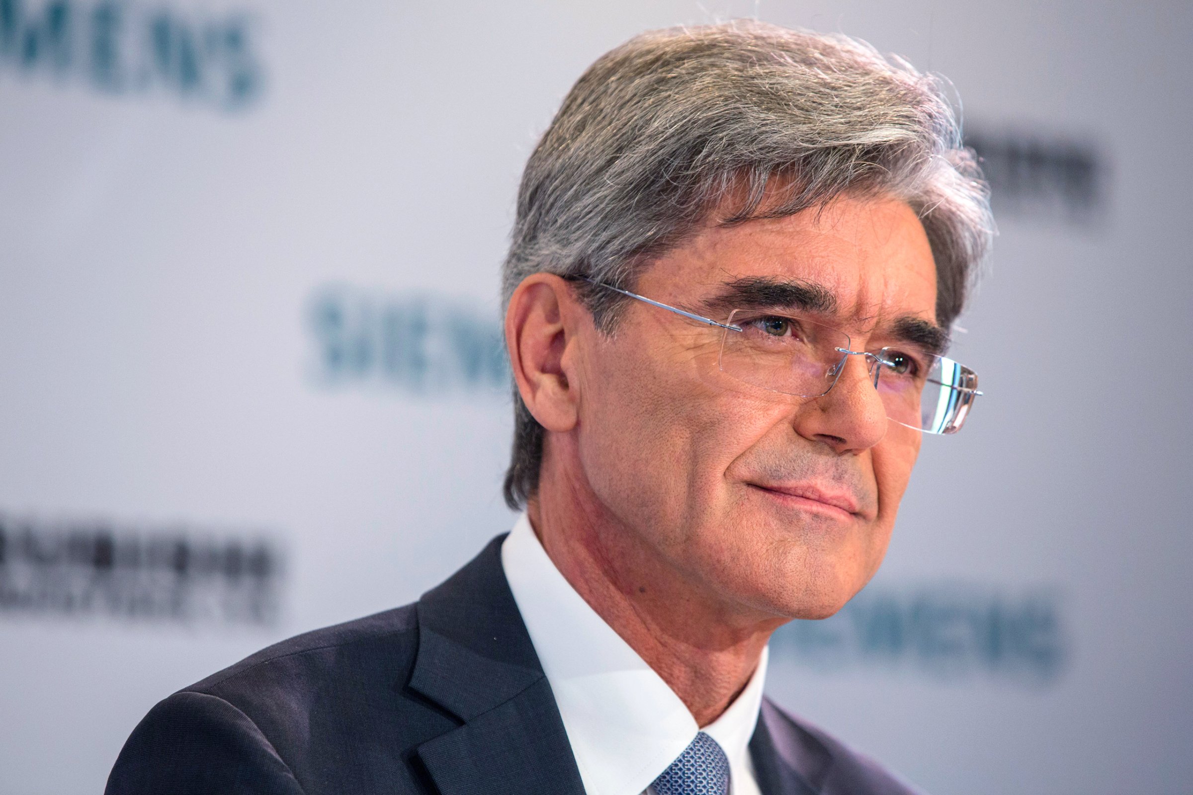 Joe Kaeser, chief executive officer of Siemens AG, pauses during a news conference to announce a joint bid with Mitsubishi Heavy Industries Ltd. for Alstom SA, in Paris on June 17, 2014.