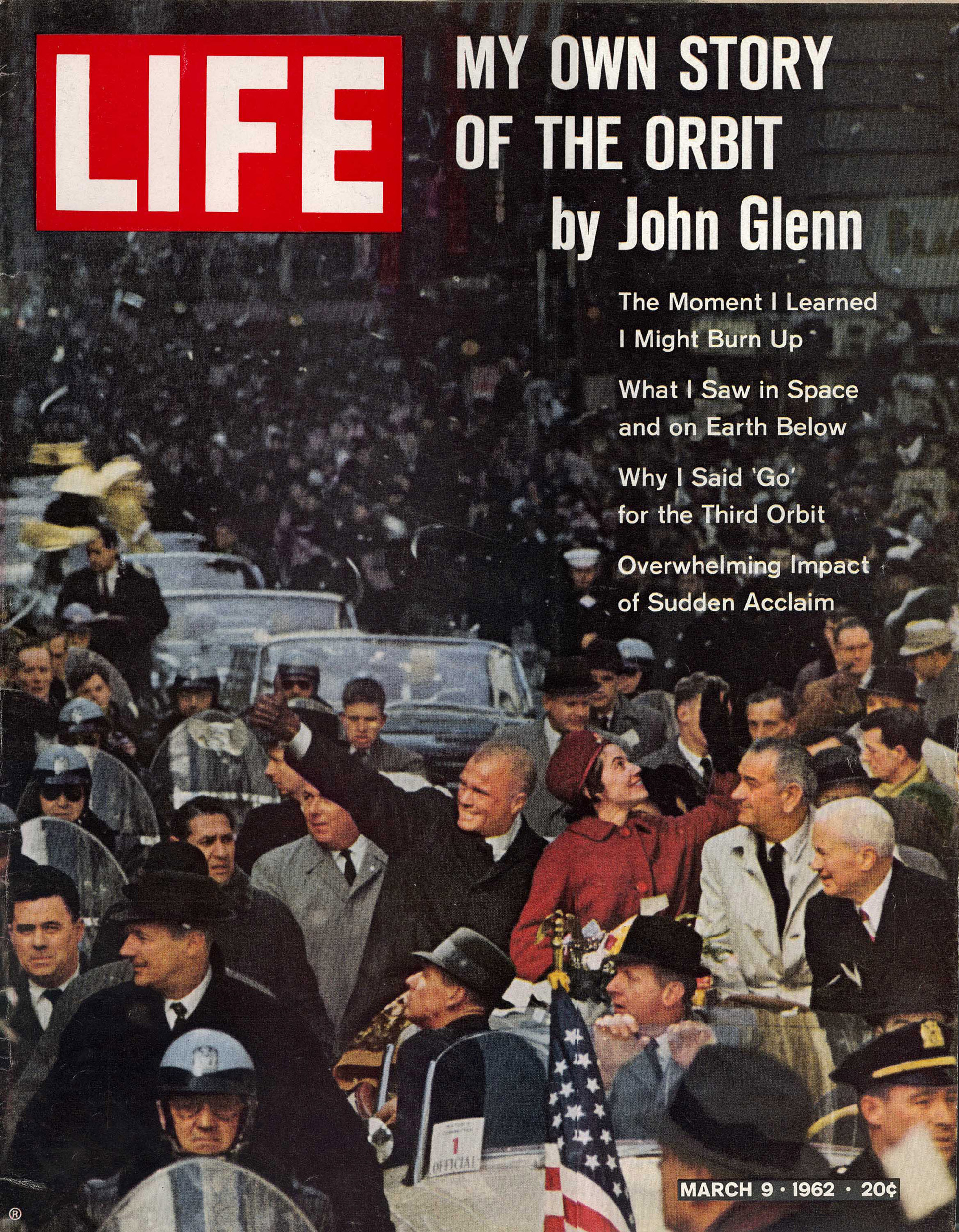 March 9, 1962 cover of LIFE magazine — "My Own Story of the Orbit" by John Glenn.