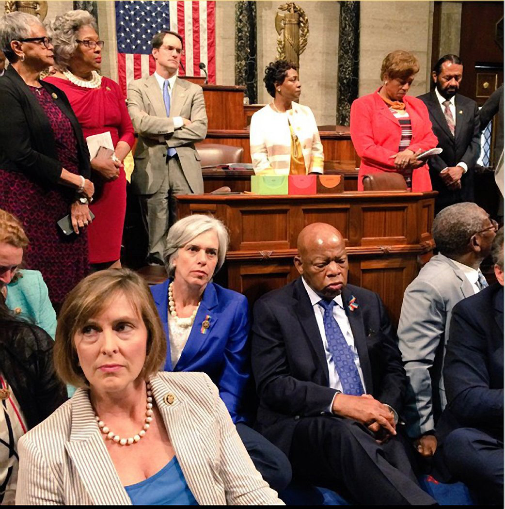 A photo shot and released on social media from the floor of the U.S. House of Representatives by Rep. Katherine Clark in Washington, D.C., on June 22, 2016.