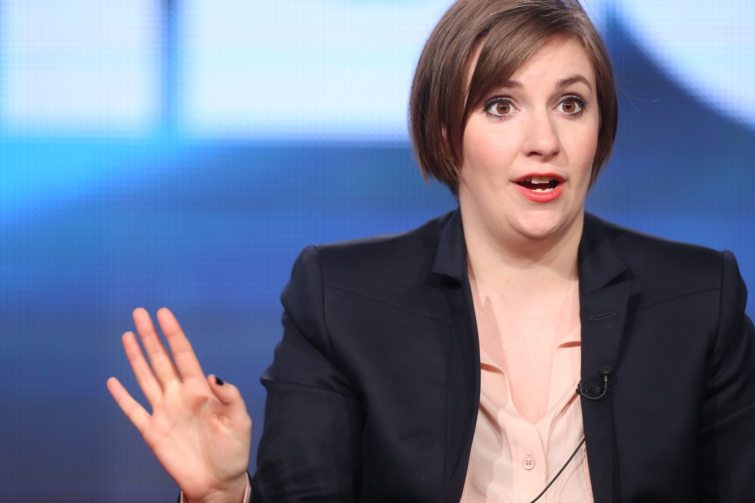 Lena Dunham speaks onstage during the 'Girls' panel discussion at the HBO portion of the 2014 Winter Television Critics Association tour at the Langham Hotel on Jan. 9, 2014 in Pasadena, California.