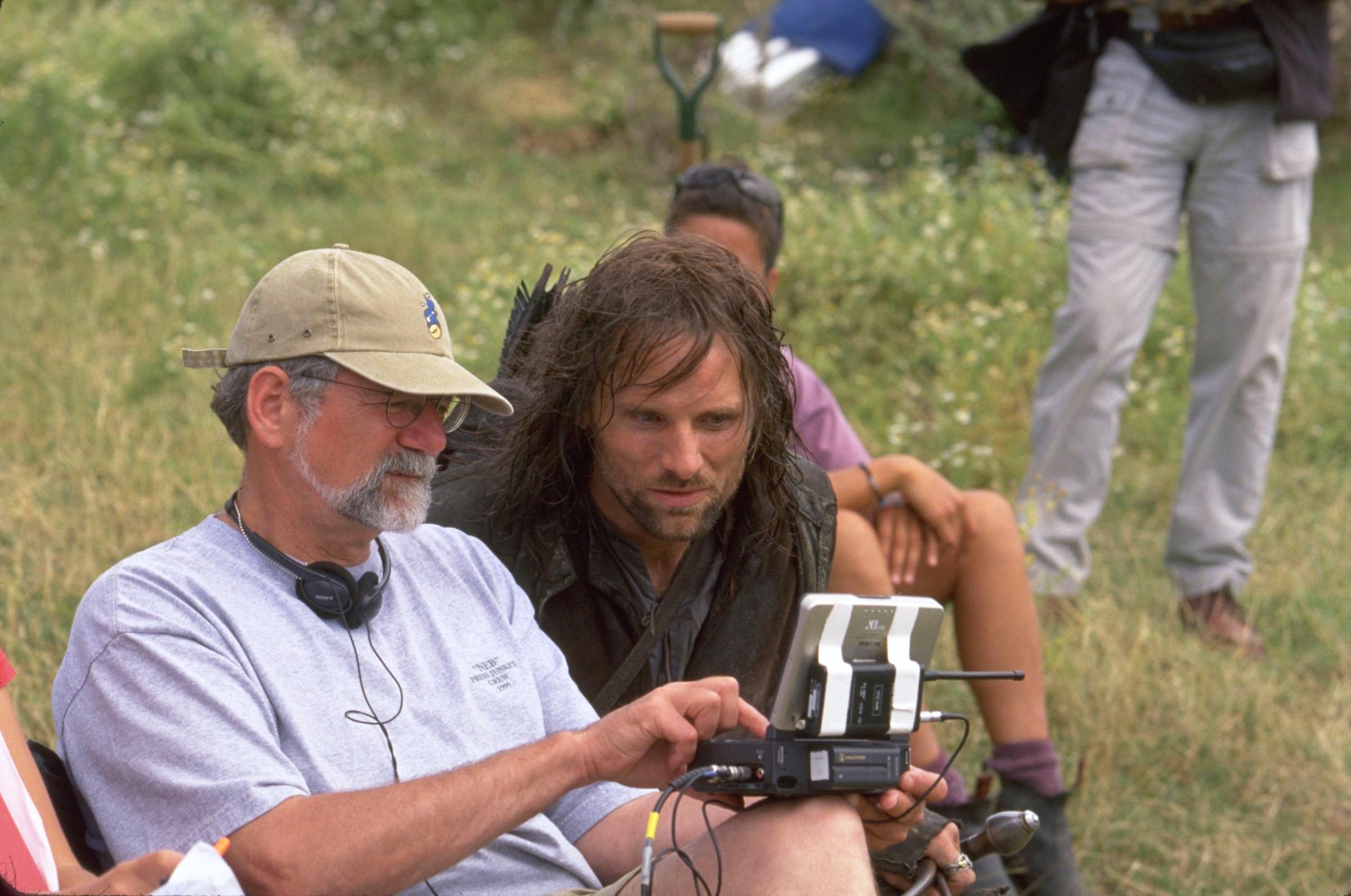 Viggo Mortensen filming The Lord of the Rings: The Two Towers.