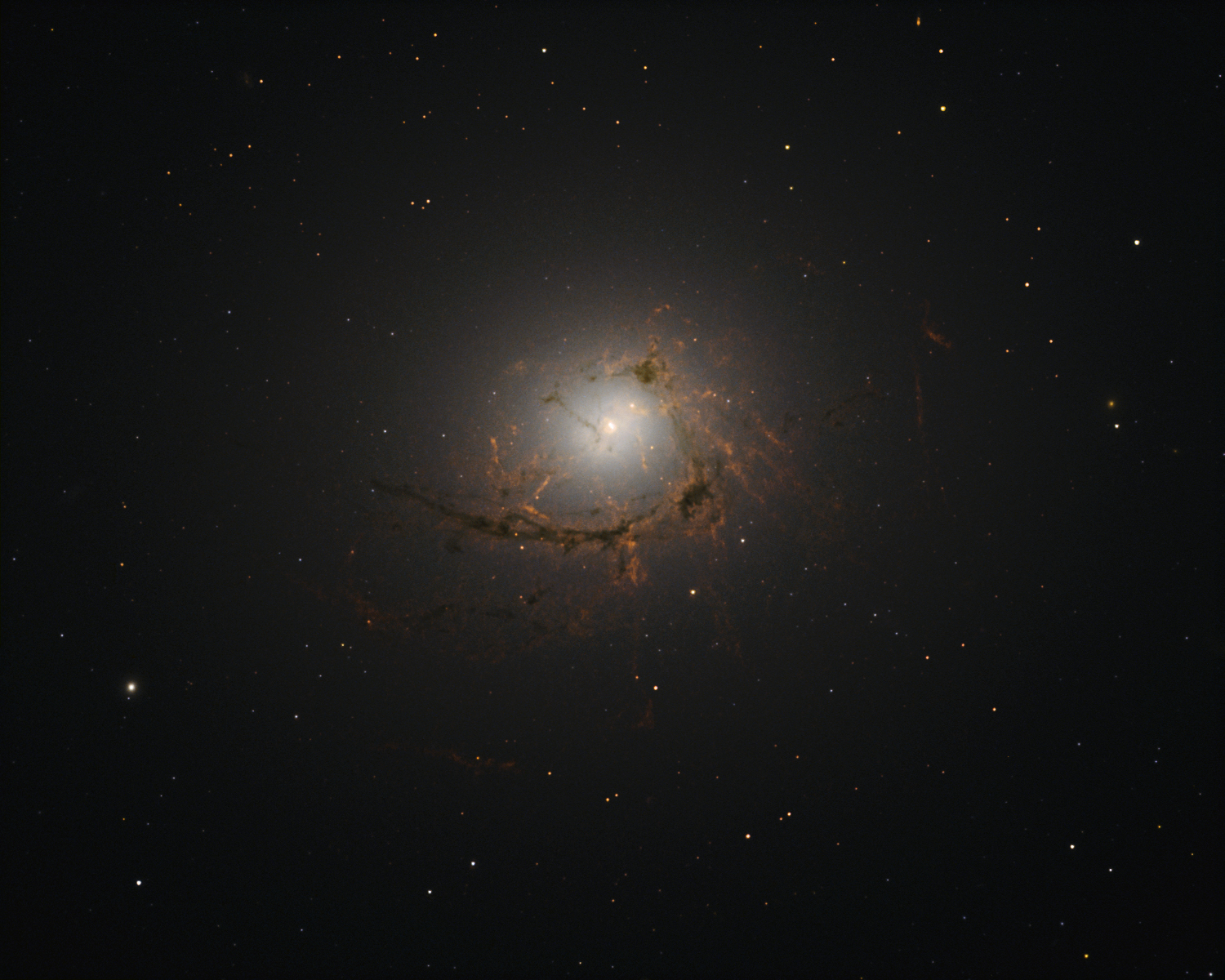 This picture, taken by Hubble’s Wide Field Camera 3 (WFC3), shows NGC 4696, the largest galaxy in the Centaurus Cluster, released Dec. 1, 2016.