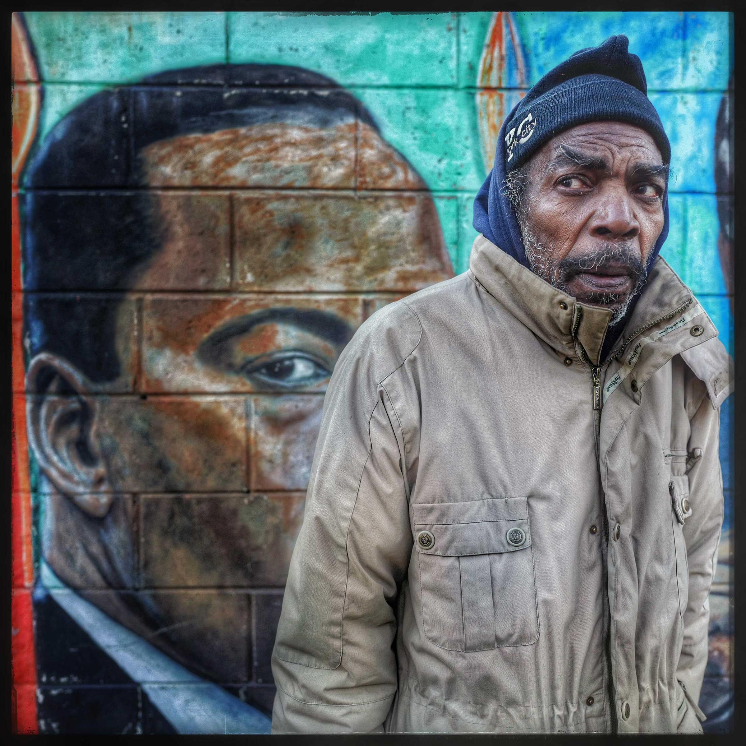 This bed stuy native was asked how he felt about the assassination of Dr. King. I asked if he remembered anything about the story when he was growing up. "I don't remember much about that day. I just can't remember but I still think he is still here." What do you mean, I asked, "We are still here aren't we, they haven't been able to kill us all yet."