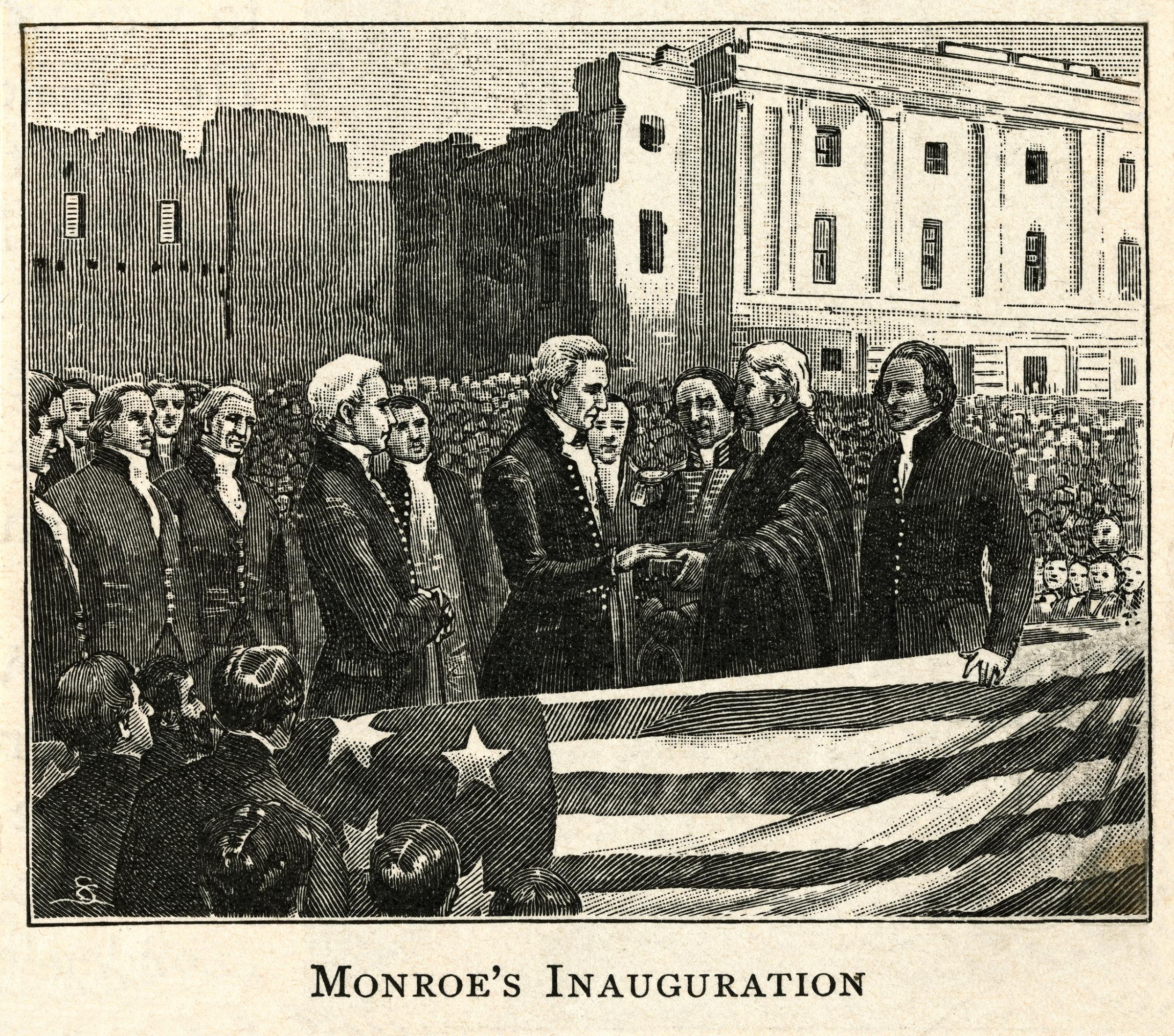 James Monroe's Inauguration as U.S. fifth President, 1817.