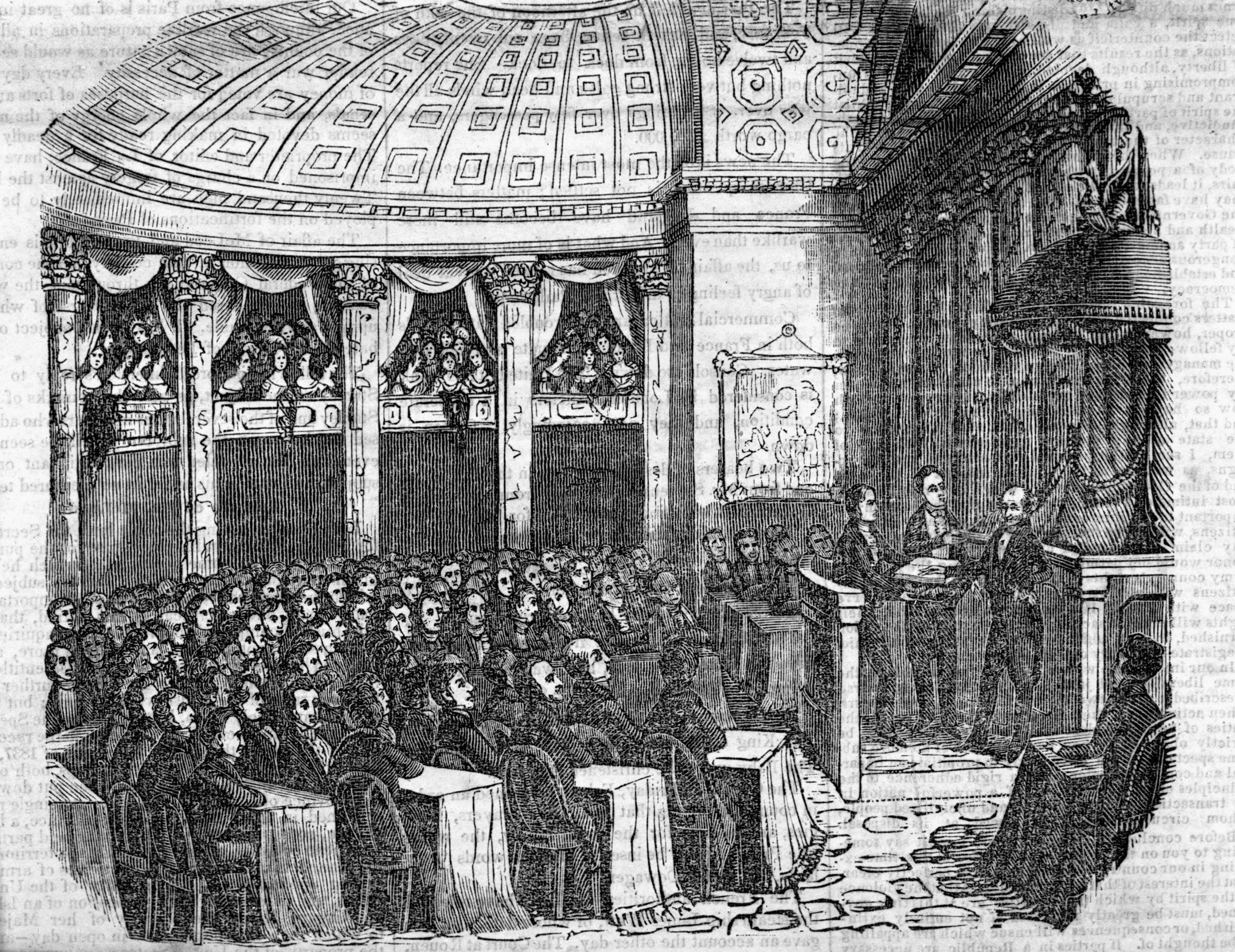Inauguration of Martin Van Buren in the Senate Chamber, March 4, 1837.