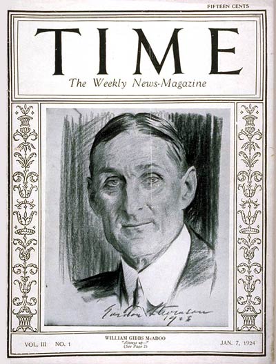 The January 7, 1924, issue of <i>TIME</i> illustrated by Gordon Stevenson