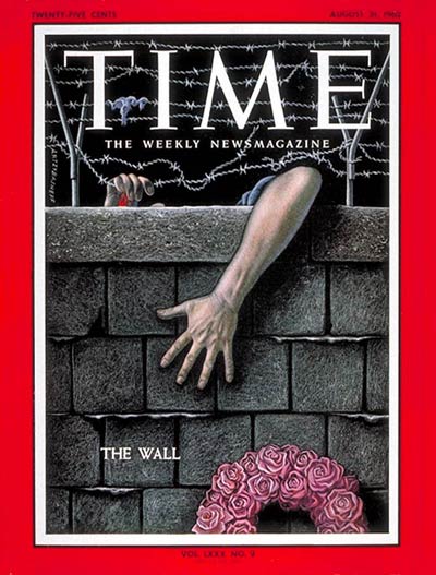 The cover story of TIME's Aug. 31, 1962, issue, was entitled "Wall of Shame" (Boris Artzybasheff)