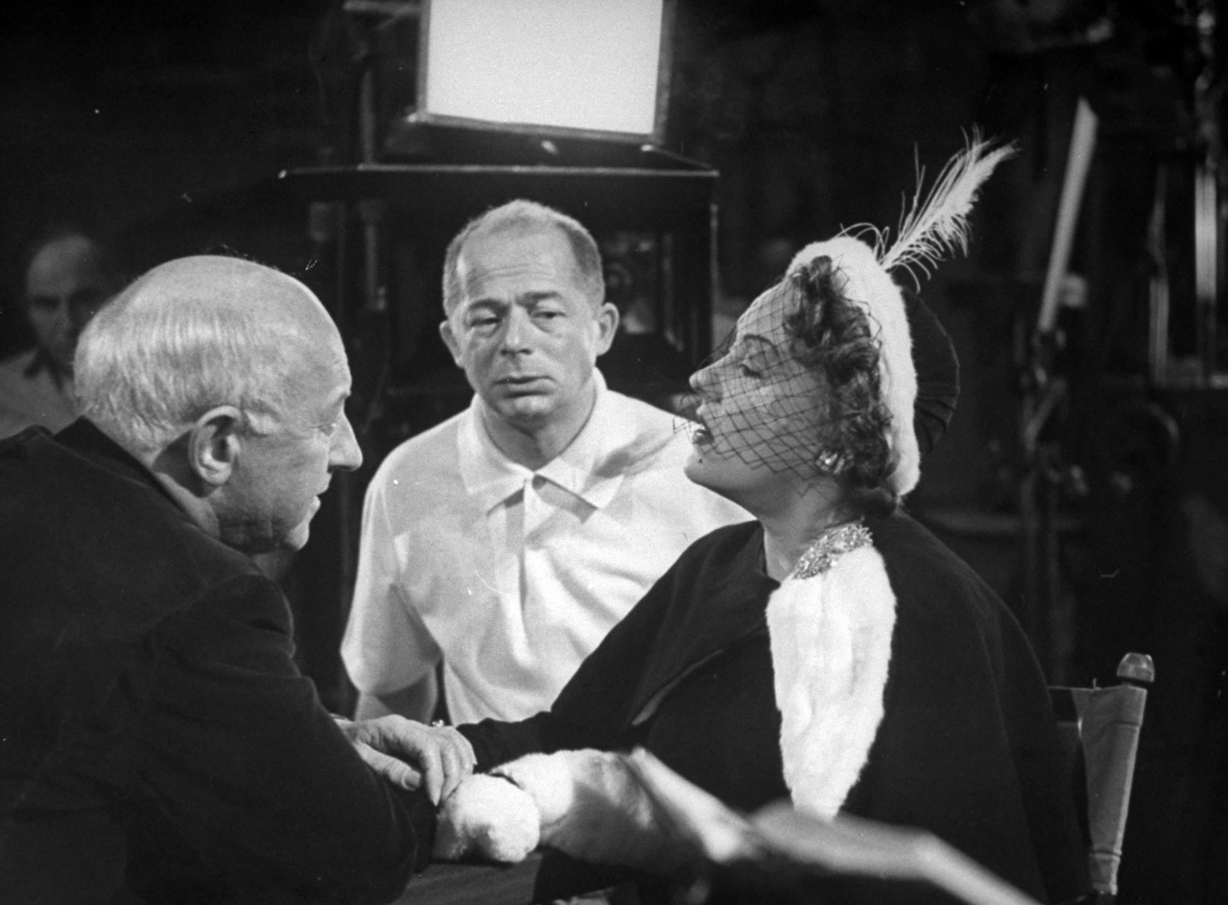 Cecil B. DeMille, Billy Wilder and Gloria Swanson during the filming of "Sunset Blvd."in 1949.