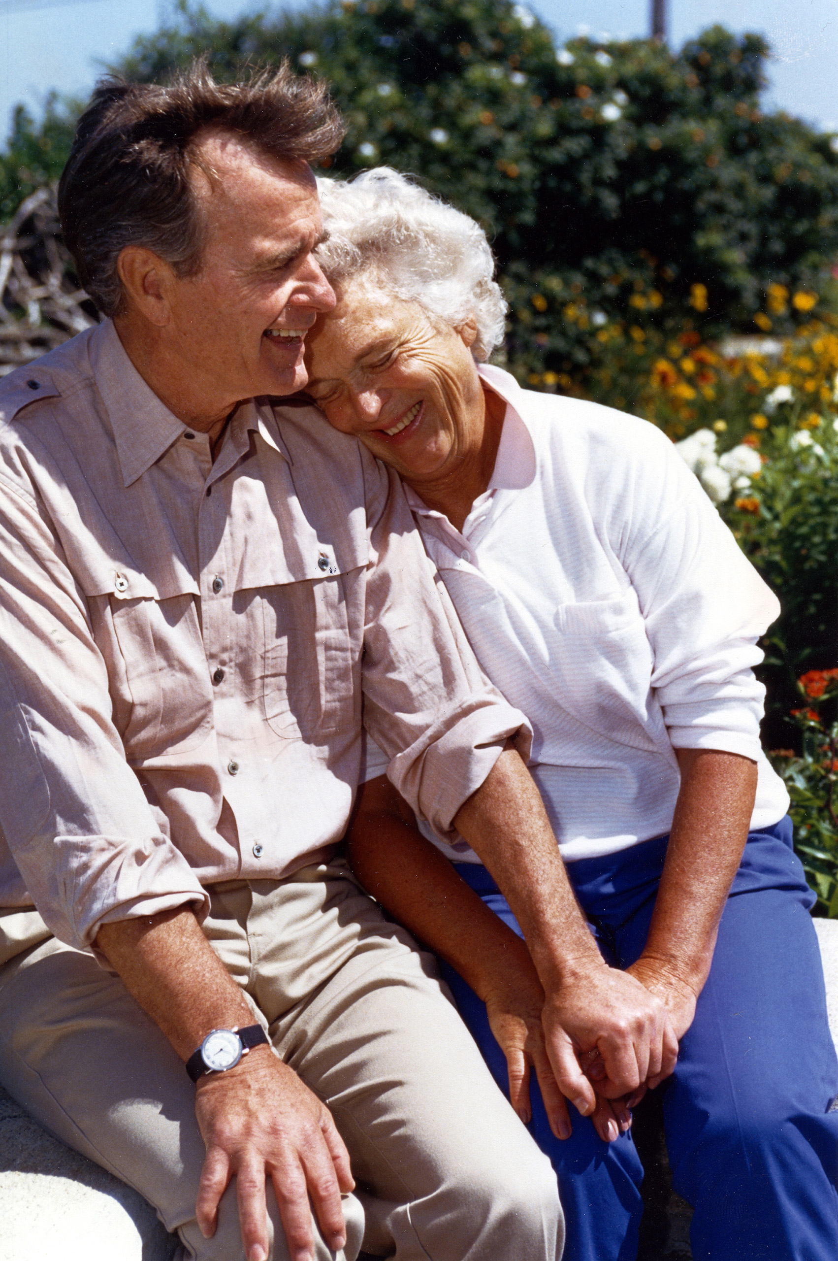 George H.W. Bush and Barbara Bush in Kennebunkport, Maine, Aug. 6, 1988.