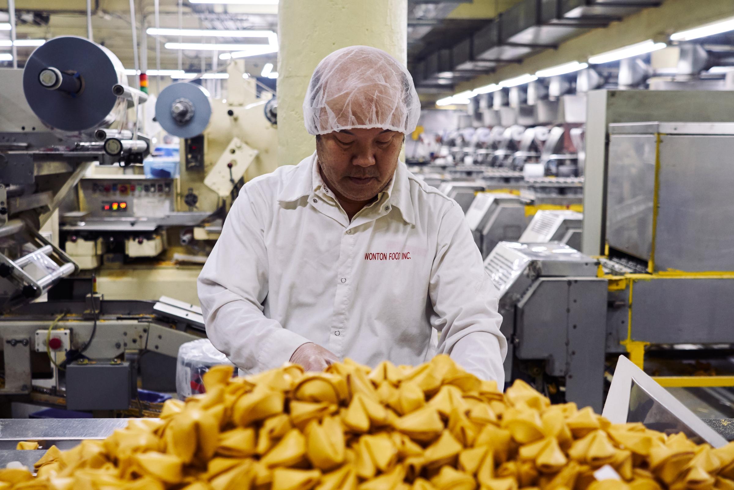 Inside the fortune cookie manufacturing plant of Wonton Food Inc. Brooklyn, New York.Jan. 18, 2017.