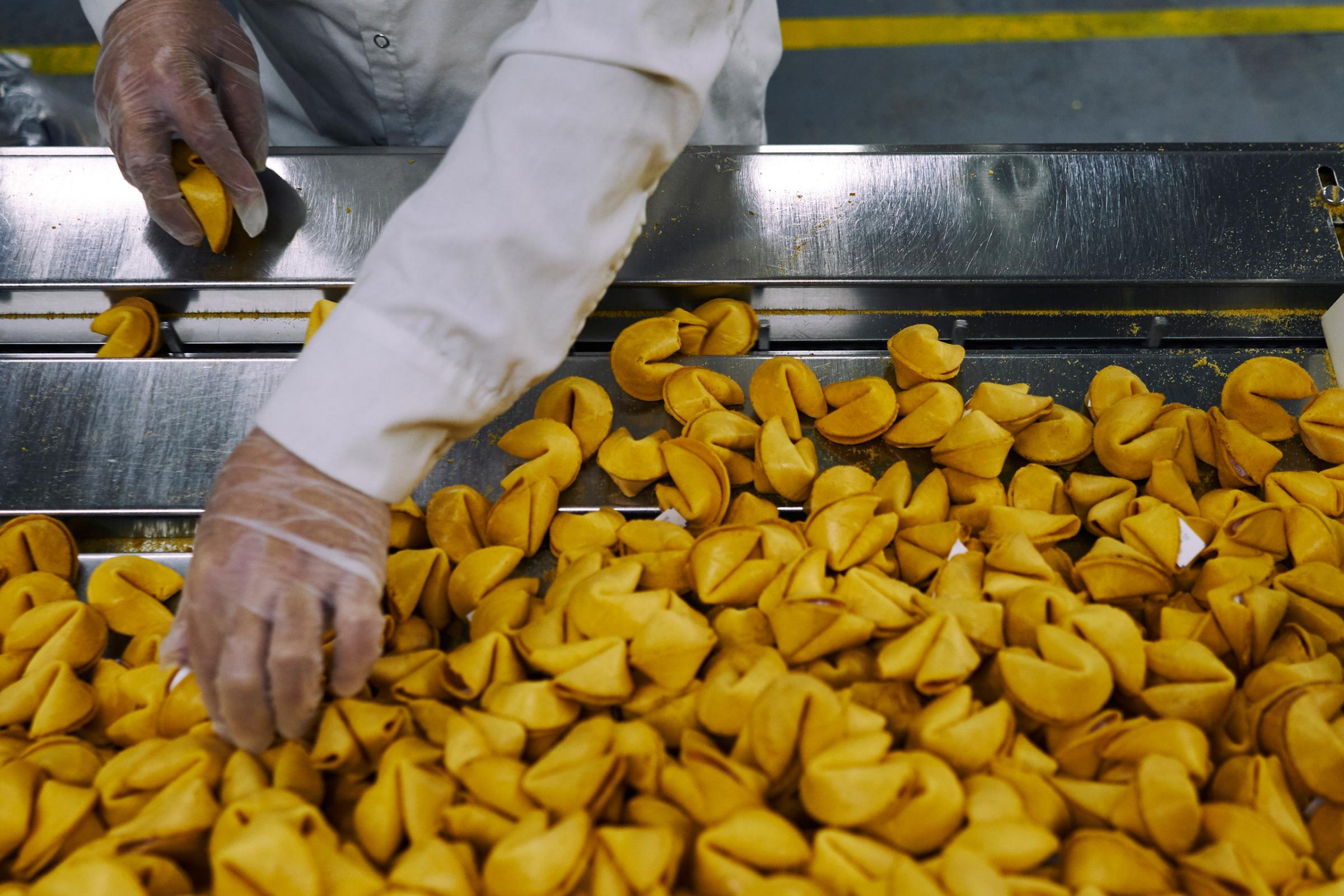 Inside the fortune cookie manufacturing plant of Wonton Food Inc. Brooklyn, New York.Jan. 18, 2017.