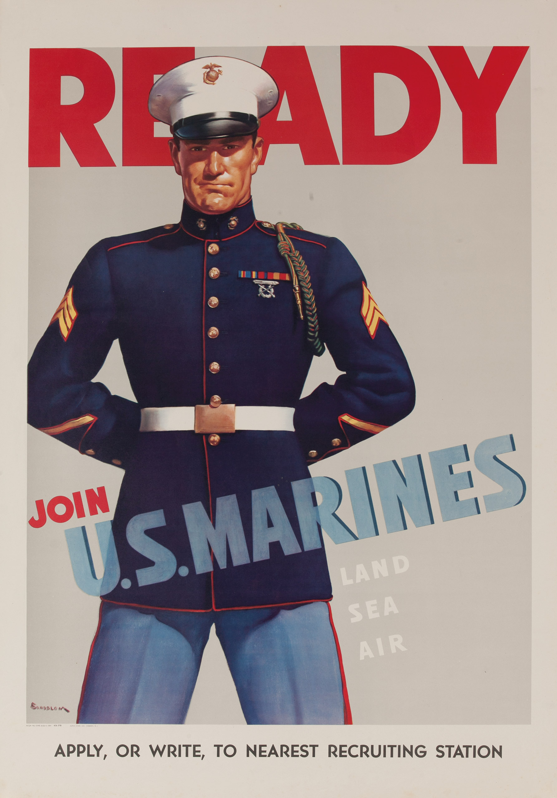 U.S. Marines 1942 war poster.