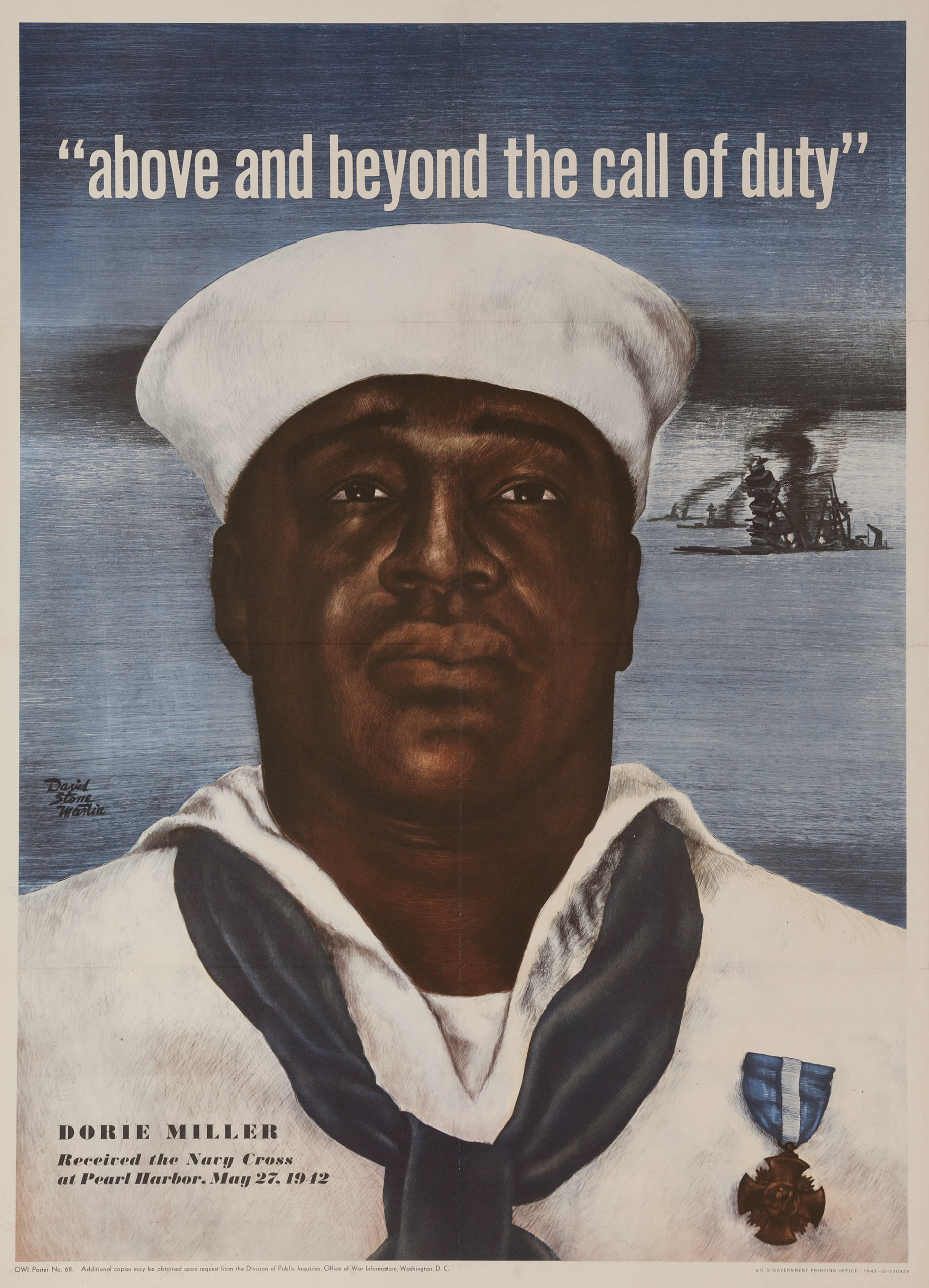 1943 US Navy poster featuring Dorie Miller.