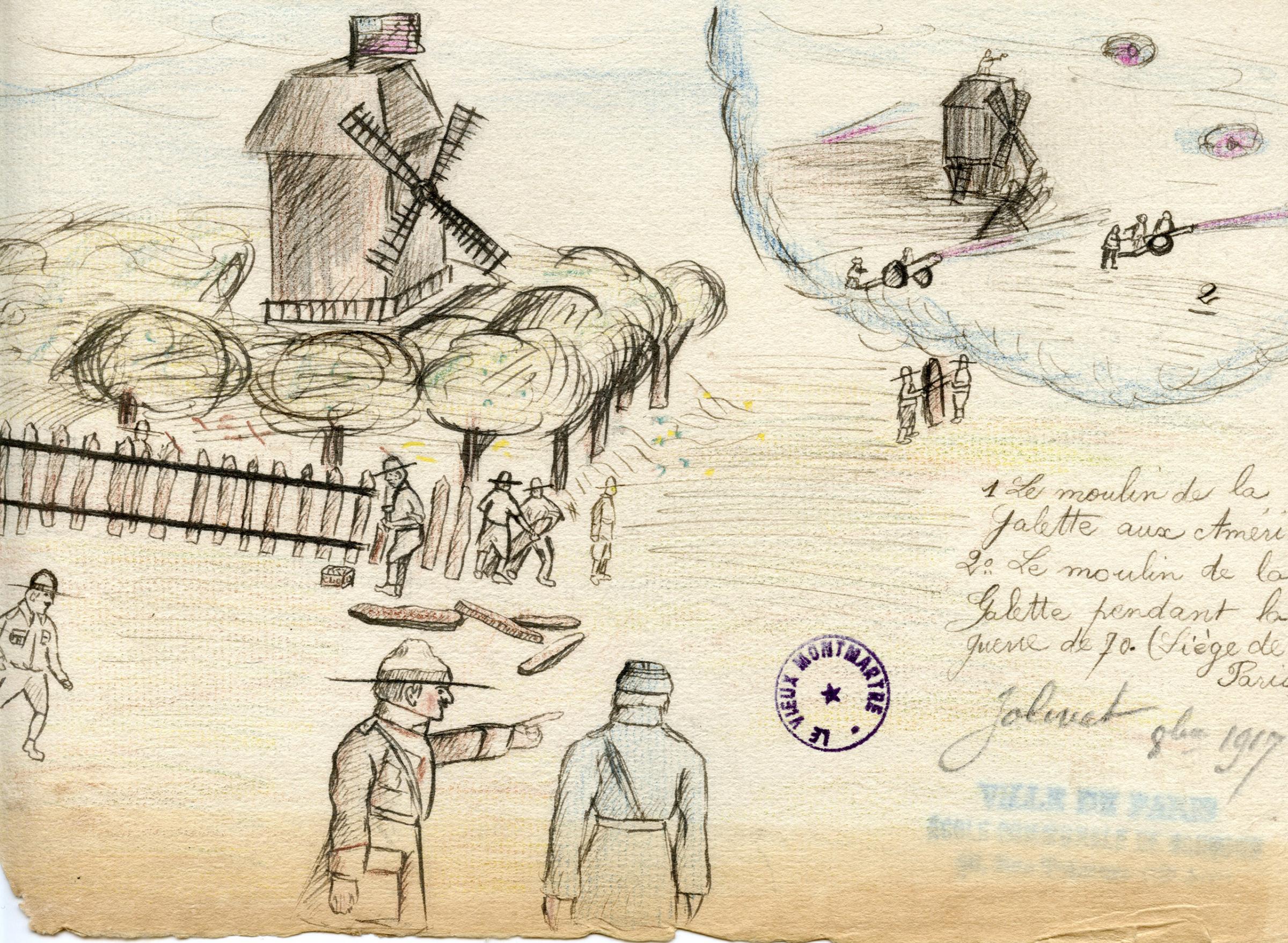 Drawings by French school children after the Americans landed in France in 1917.