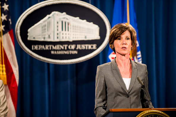 Sally Yates speaks during a press conference at the Department of Justice on June 28, 2016 in Washington, DC.