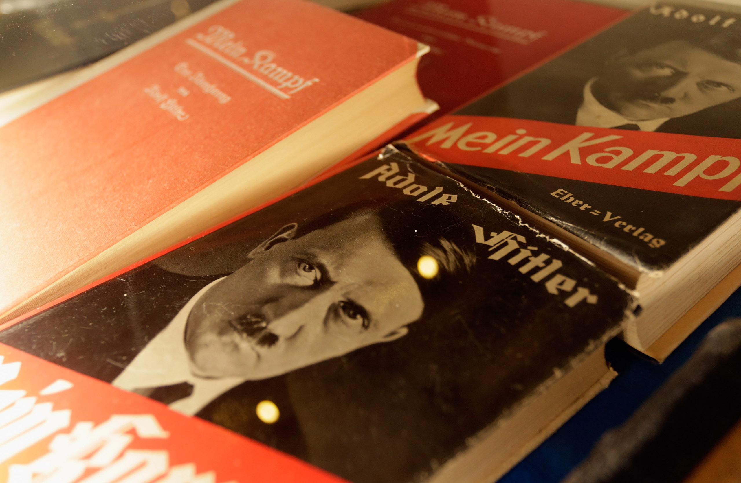 Historic copies of Adolf Hitler's "Mein Kampf." (Johannes Simon—Getty Images)