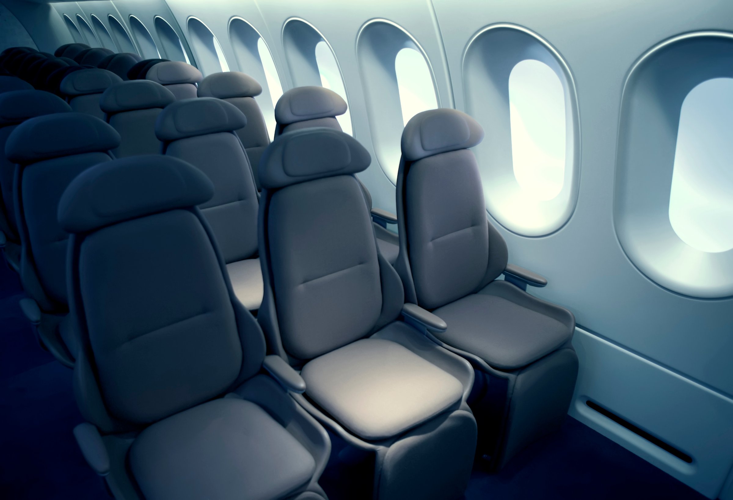 Empty airplane seats
