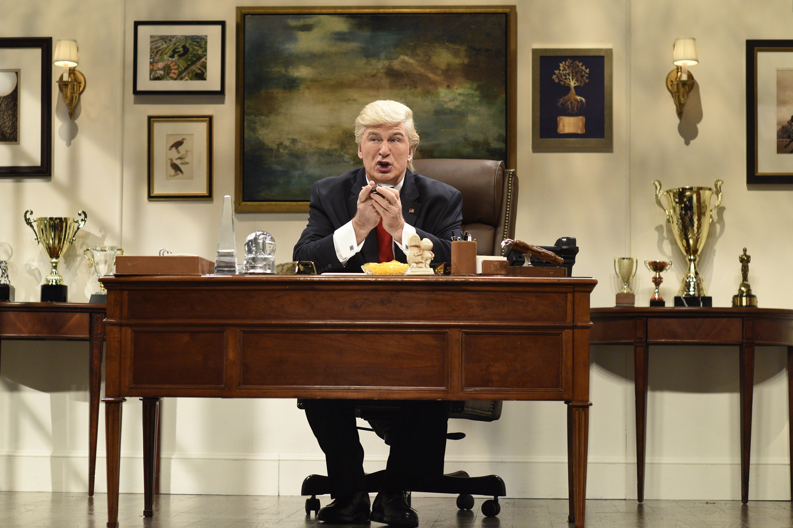 Alec Baldwin as Donald Trump during the "Donald Trump Prepares Cold Open" sketch on Nov. 19, 2016 (NBC/NBCU Photo Bank/Getty Images)