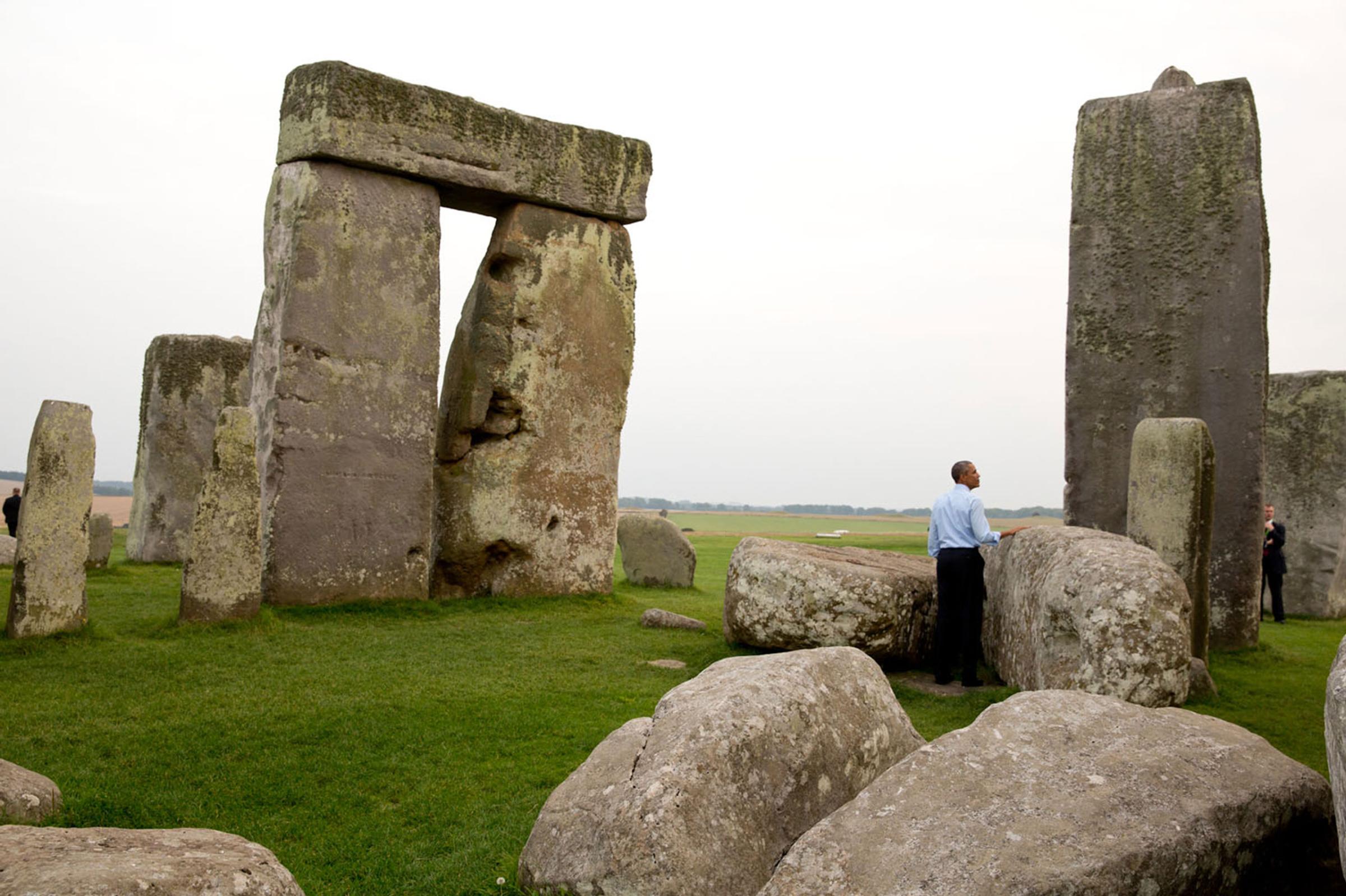 "We were at the NATO Summit in Wales when someone mentioned to the President that Stonehenge wasn't that far away. 'Let's go,' he said. So when the Summit ended, we took a slight detour on the way back to Air Force One," September 5, 2014.