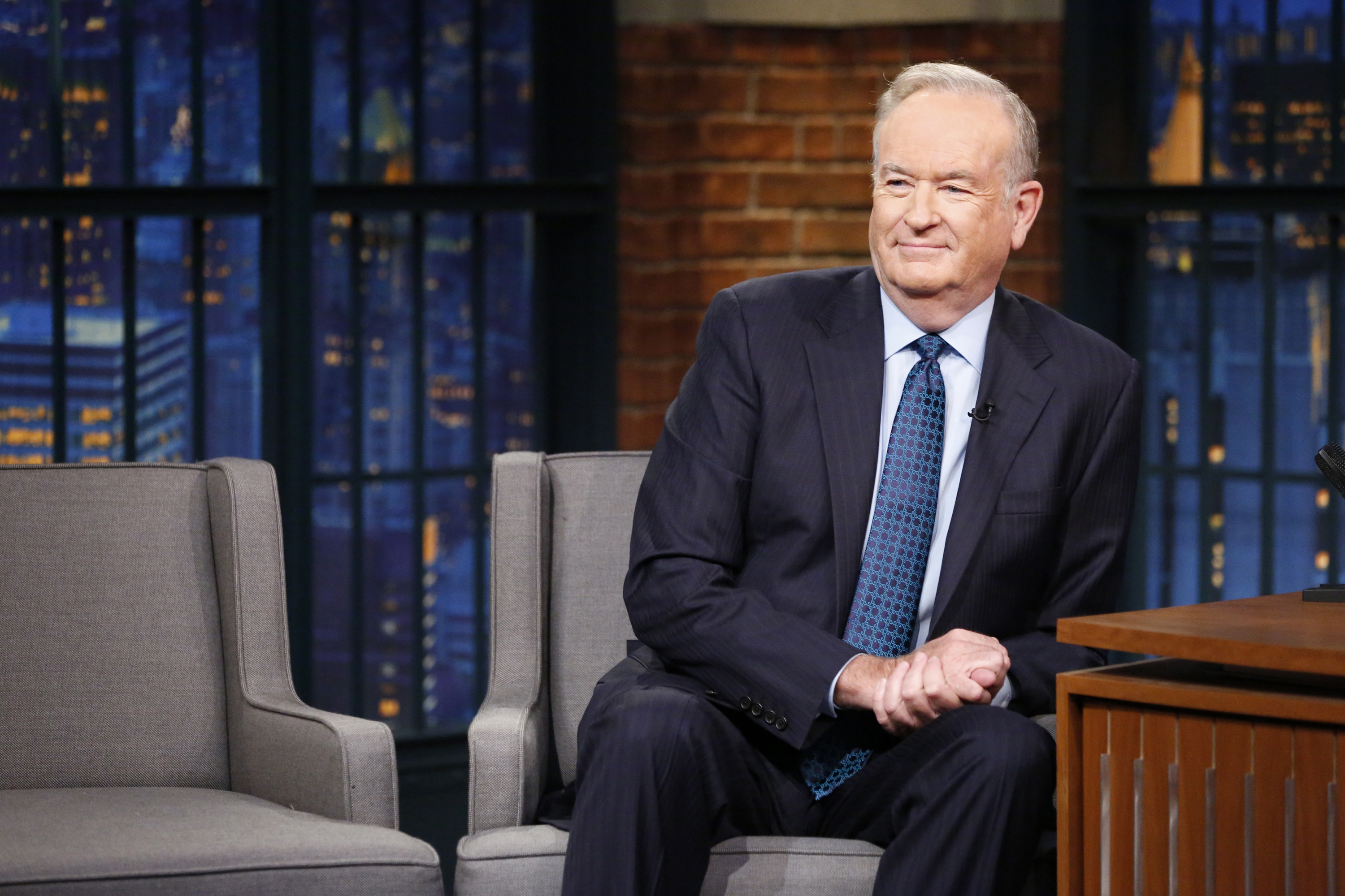 LATE NIGHT WITH SETH MEYERS -- Episode 392 -- Pictured: Political commentator, Bill O'Reilly, during an interview on July 13, 2016 -- (Photo by: Lloyd Bishop/NBC/NBCU Photo Bank via Getty Images) (NBC—NBCU Photo Bank via Getty Images)