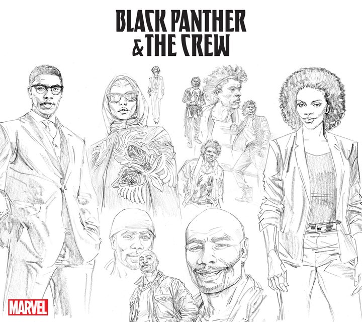 Illustrations of 'Black Panther &amp; The Crew' by Butch Guice (Marvel)