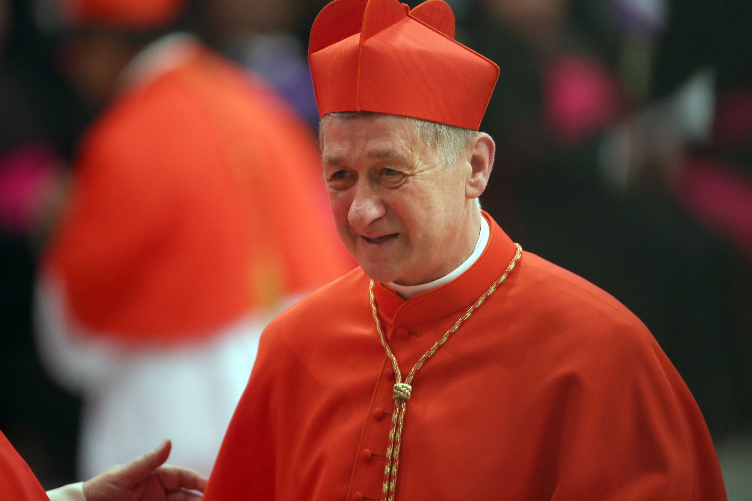 VATICAN CITY, VATICAN - NOVEMBER 19: Archbishop of Chicago Blase J. Cupich receives congratulations from cardinals during the Ordinary Public Consistory celebrated by Pope Francis at St. Peter's Basilica on November 19, 2016 in Vatican City, Vatican. Thirteen of the new Cardinals will be under 80 years and will be eligible to vote in a conclave. (Photo by Franco Origlia/Getty Images)