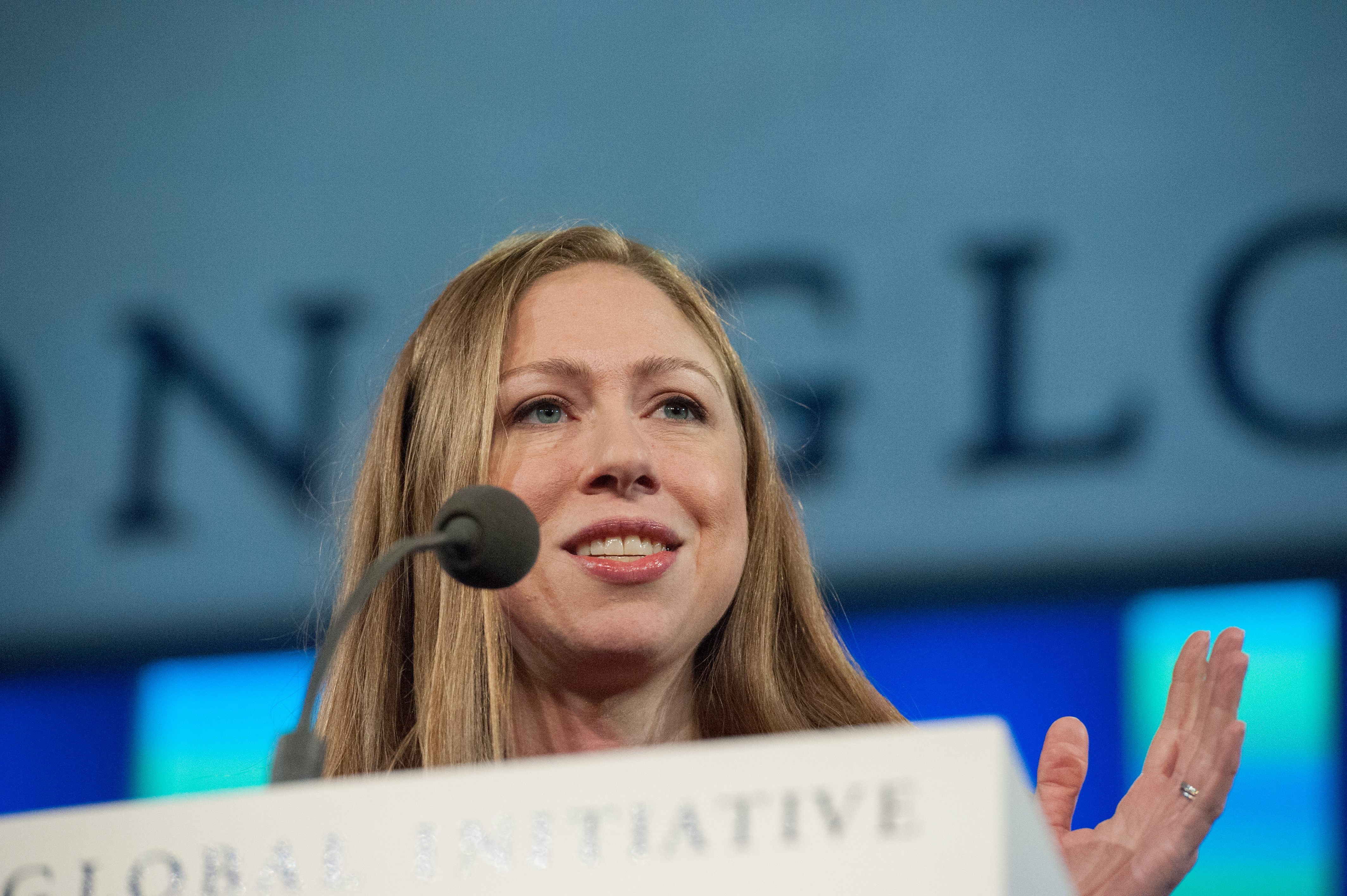Chelsea Clinton delivers a speech during the annual Clinton Global Initiative on September 21, 2016 in New York City. (Stephanie Keith—Getty Images)