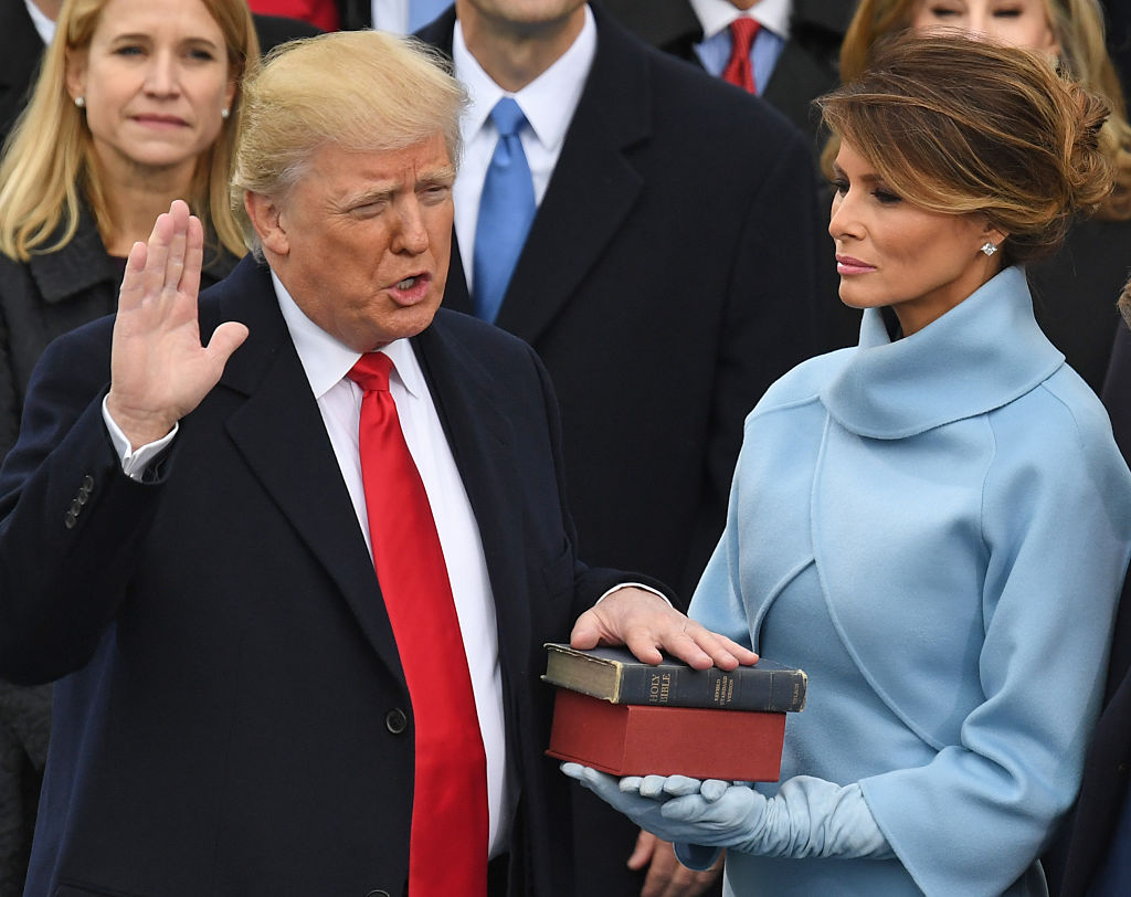 Donald Trump is sworn in as president on Jan. 20, 2017 at the U.S. Capitol in Washington, DC.