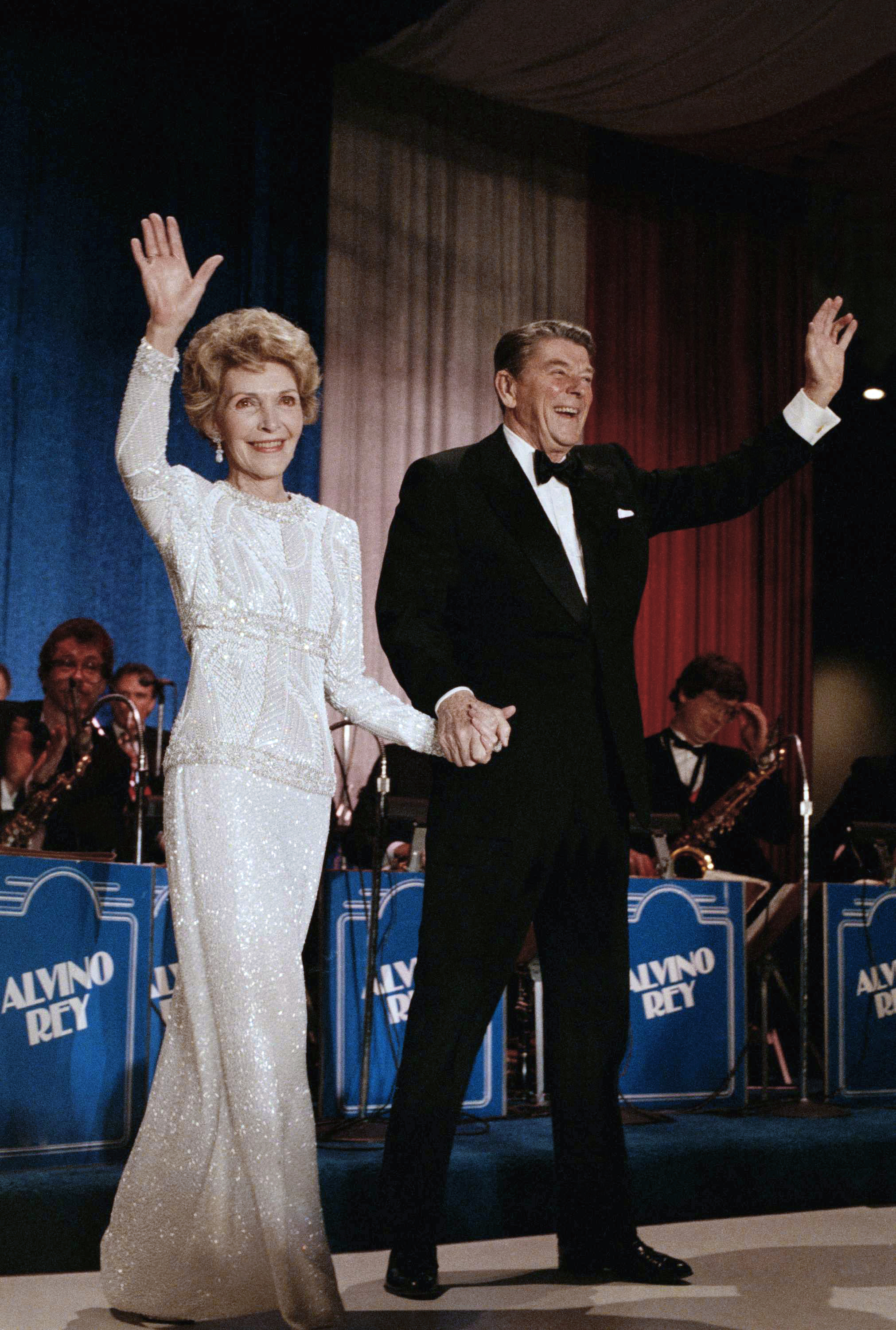 Nancy Reagan, James Galanos, 1985: The designer and his staff reportedly spent over 300 hours embroidering the beads onto this gown, and some news outlets estimated that her entire outfit cost $46,000.