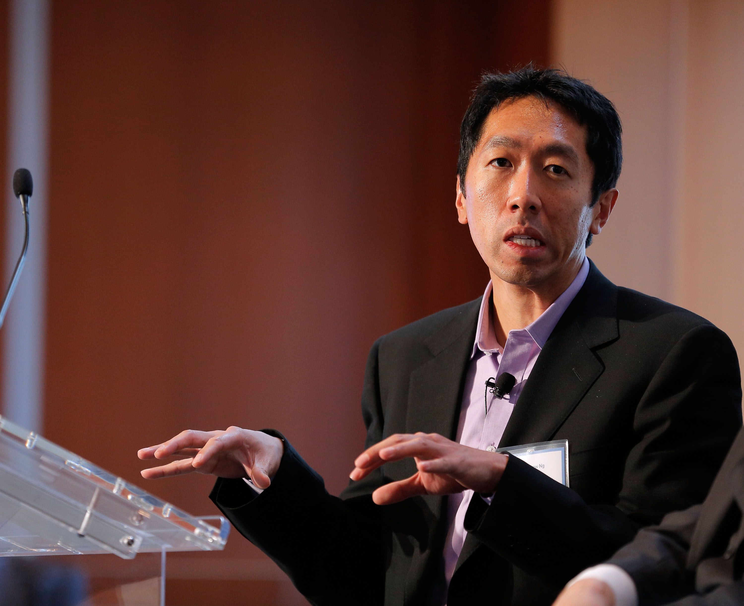 Associate Professor of Computer Science at Stanford University Andrew Ng speaks during the "Changing Landscapes: From the Digital Classroom to the Global Campus" panal during the TIME Summit On Higher Education on October 18, 2012 in New York City. (Jemal Countess&mdash;2012 Getty Images)