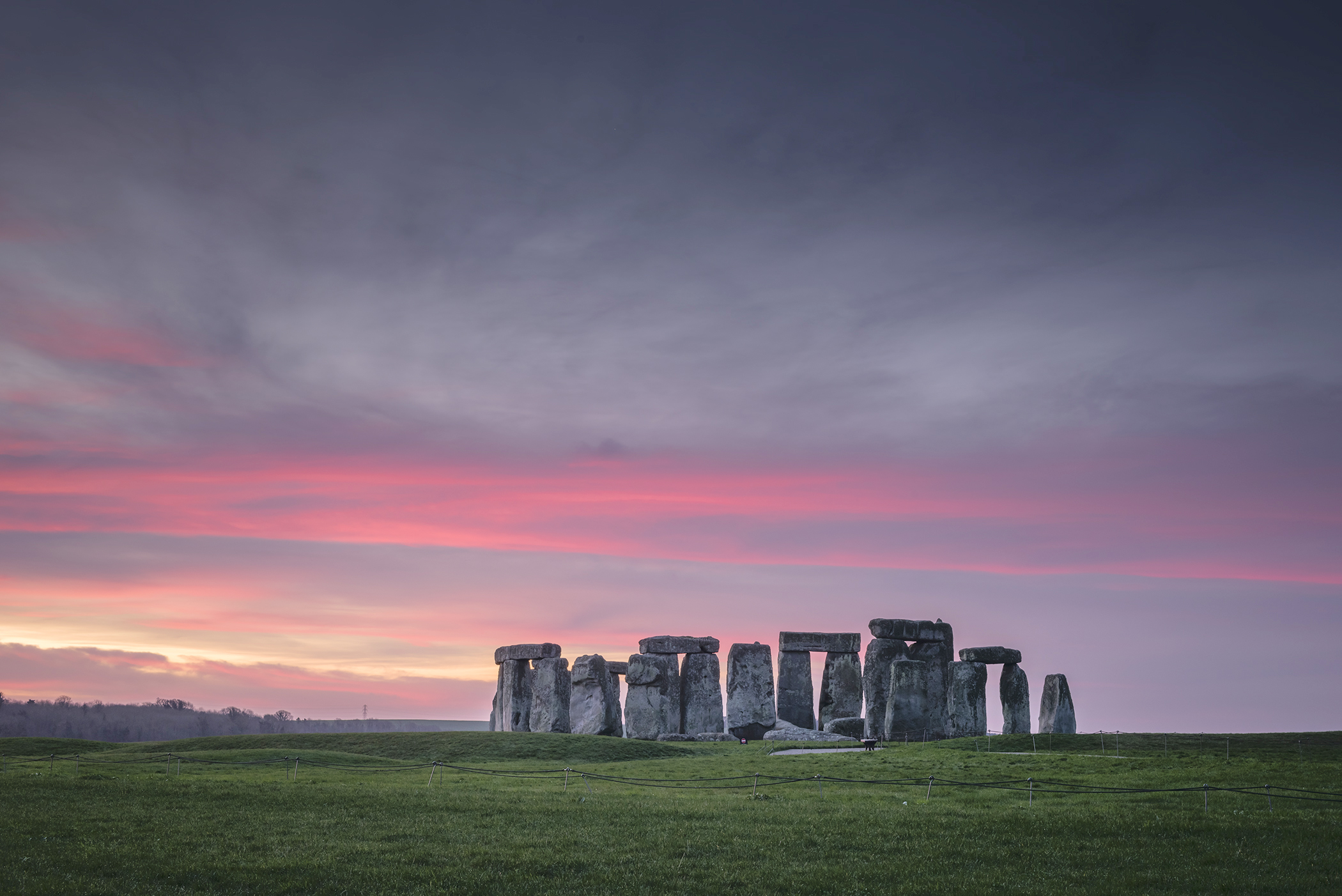 Picturesque view of Stonehenge during dawn on December 28, 2015 in Salisbury, England. (Barcroft Media—Barcroft Media via Getty Images)