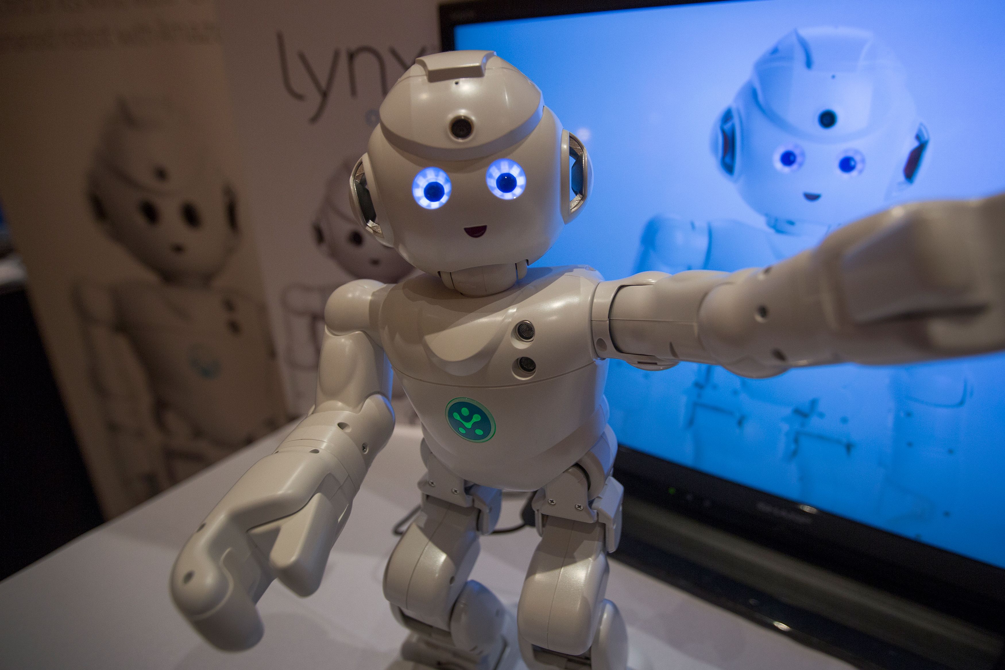 A Lynx robot toy by UBTECH Robotics dances at ShowStoppers during the 2017 Consumer Electronic Show (CES) in Las Vegas, Nevada on January 5, 2017. (DAVID MCNEW&mdash;AFP/Getty Images)