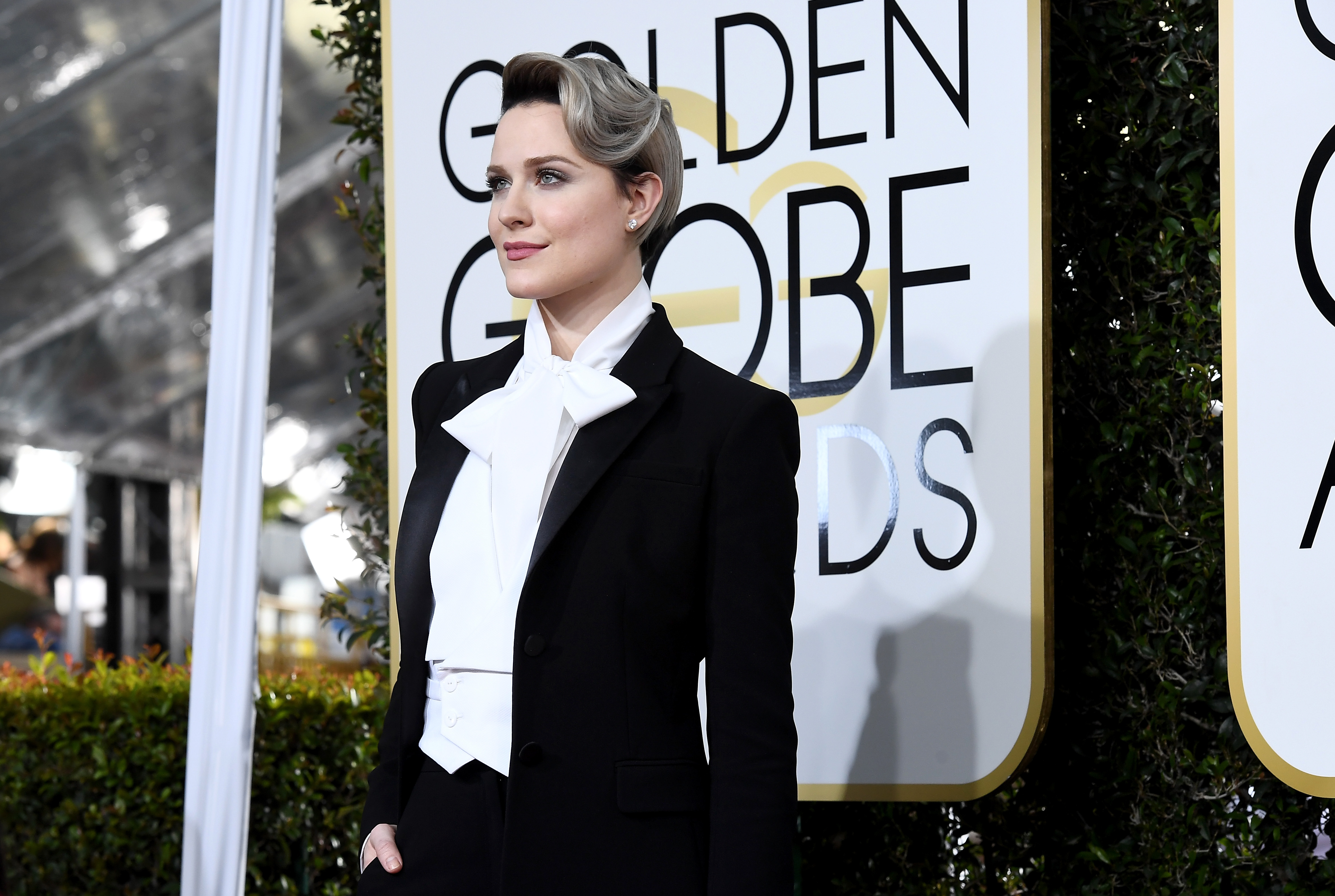 Actress Evan Rachel Wood arrives to the 74th Annual Golden Globe Awards held at the Beverly Hilton Hotel in Beverly Hills, Calif., on Jan. 8, 2017 (Kevork Djansezian—NBC/NBCU Photo Bank/Getty Images)