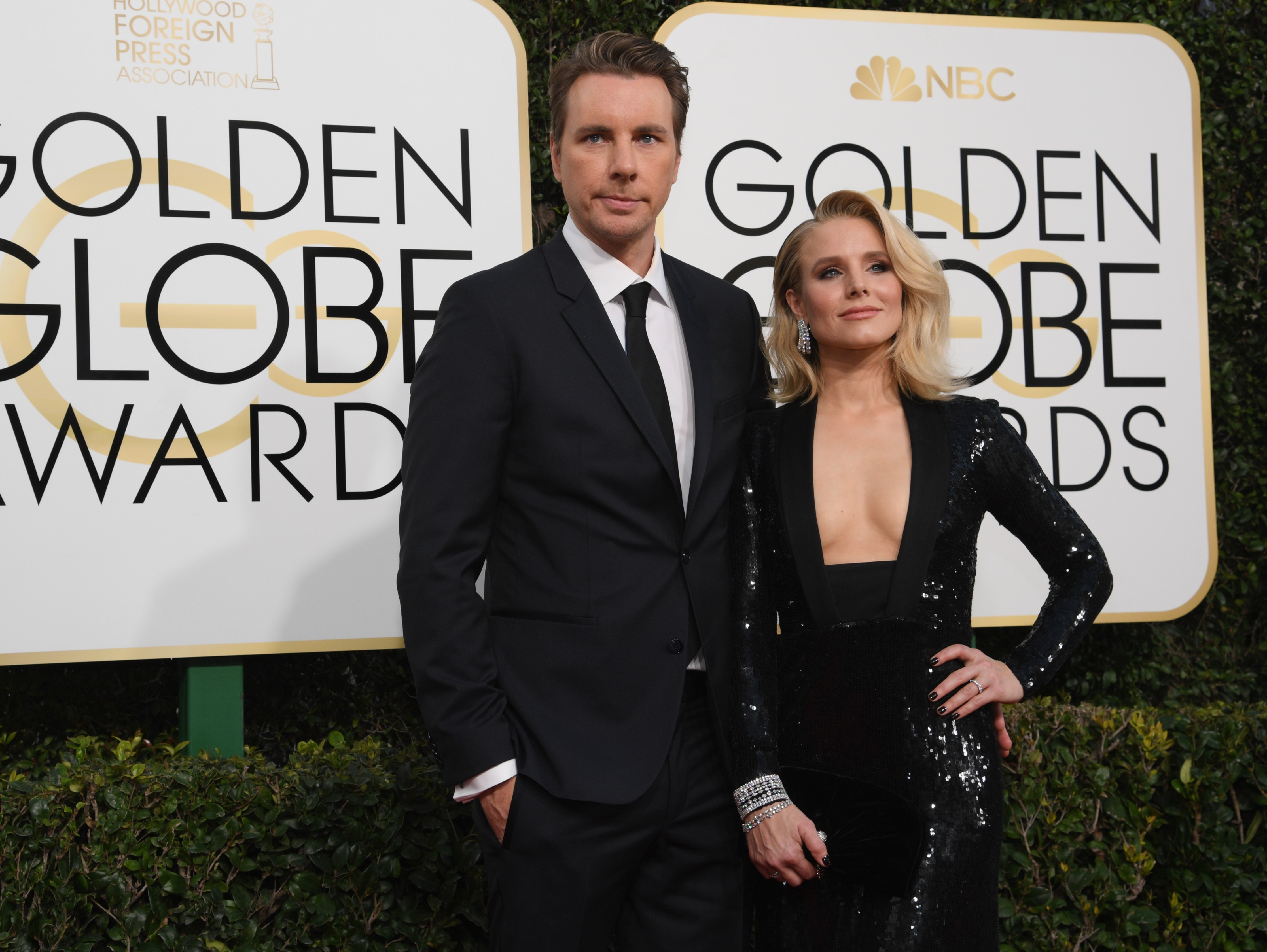 Dax Shepard and Kristen Bell arrive to the 74th Annual Golden Globe Awards, held at the Beverly Hilton Hotel on Jan. 8, 2017. (Kevork Djansezian/NBC—NBCU Photo Bank via Getty Images via Getty Images)