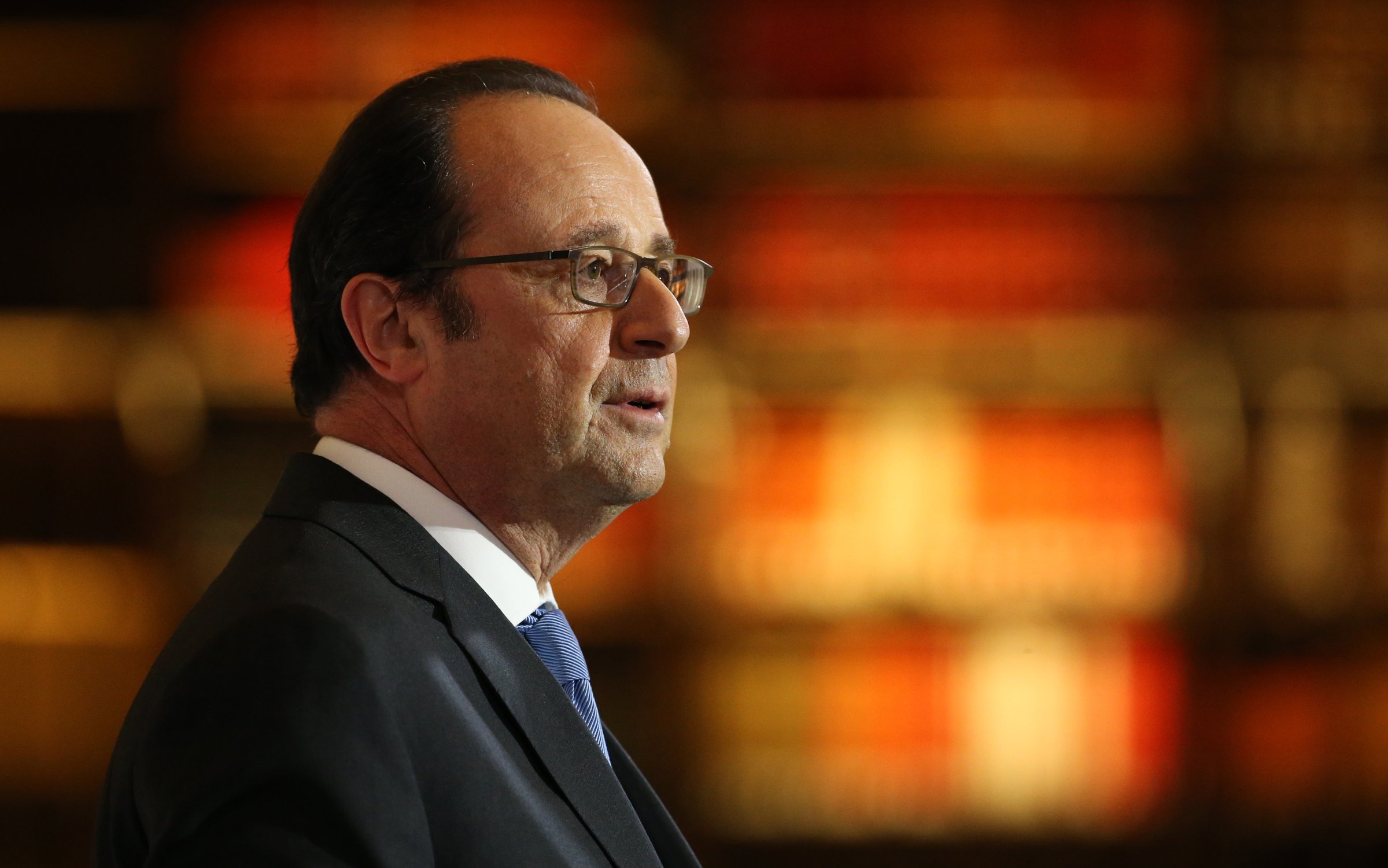 French President Francois Hollande Inaugurates La Bibliotheque Nationale De France -BNF- After Its Renovation In Paris