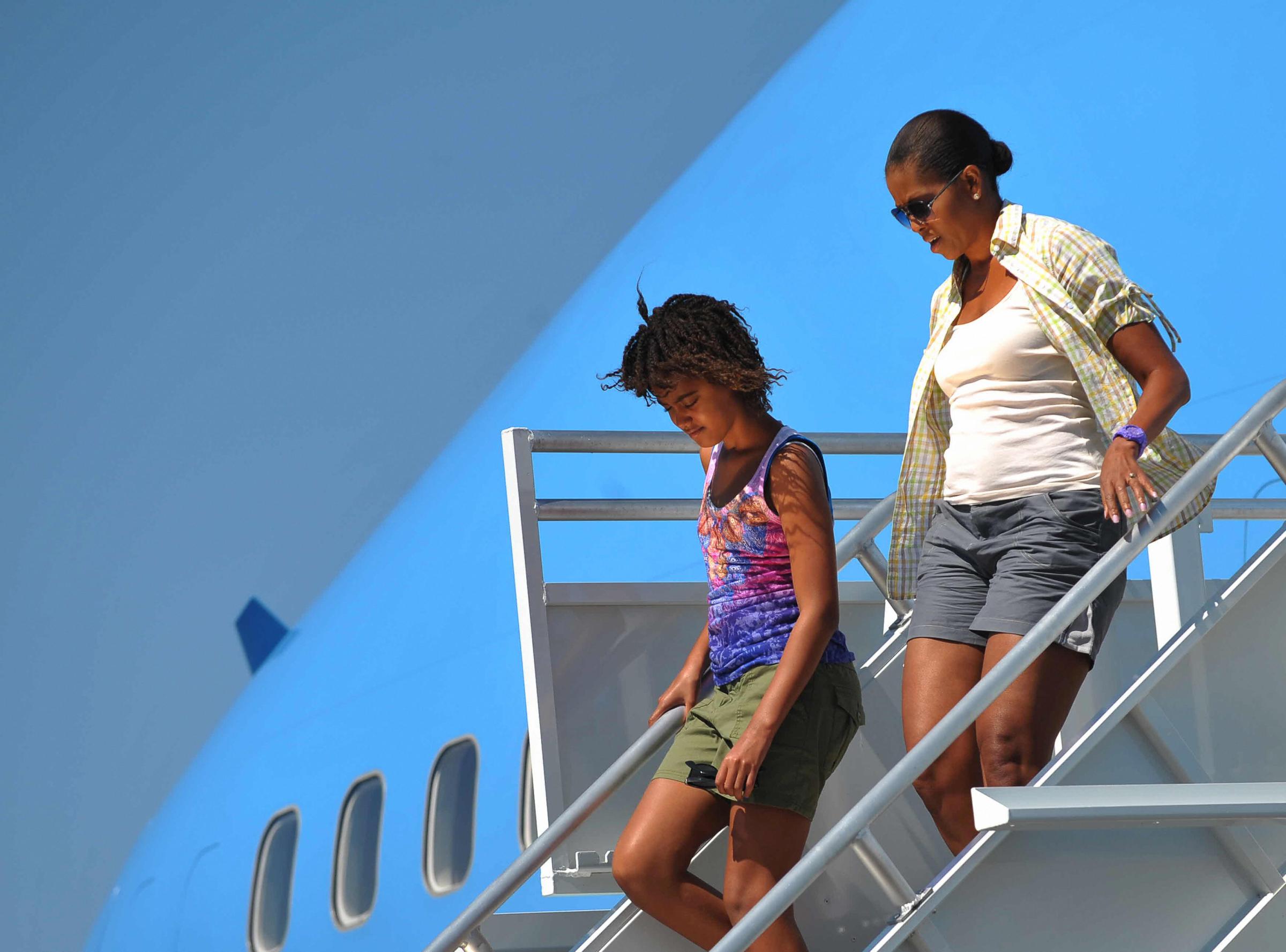 First Lady Michelle Obama and daughter M